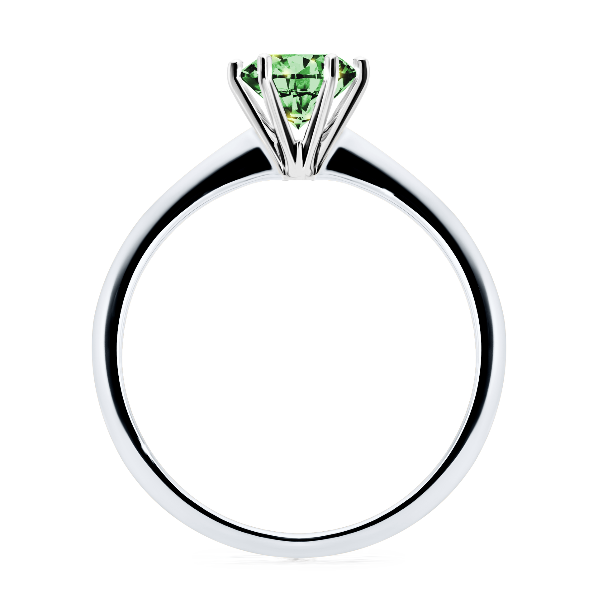 Pierścionek zaręczynowy My Love z białego złota z ciemnym zielonym diamentem 0,80CT