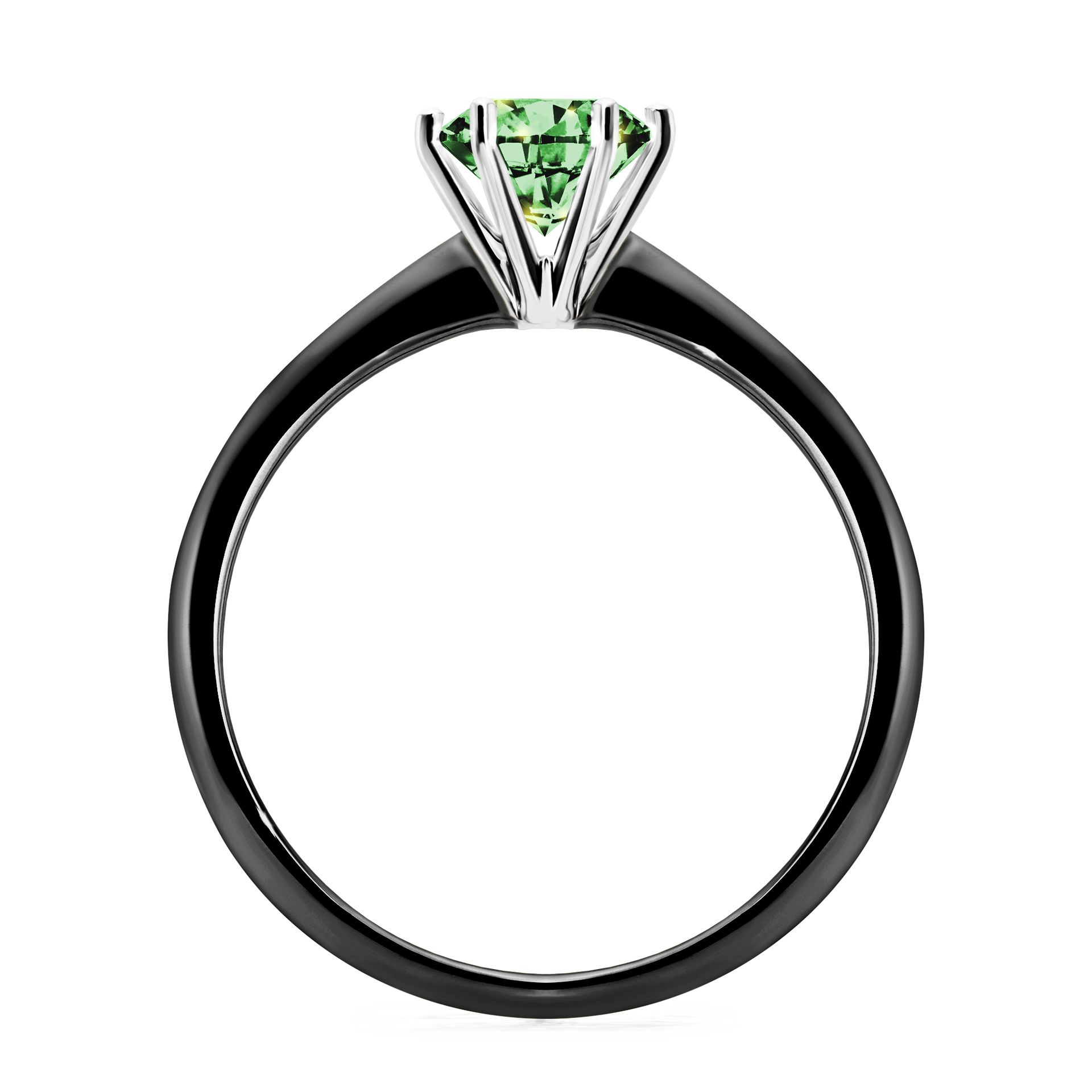 Pierścionek zaręczynowy My Love z czarnego złota z ciemnym zielonym diamentem 0,80CT