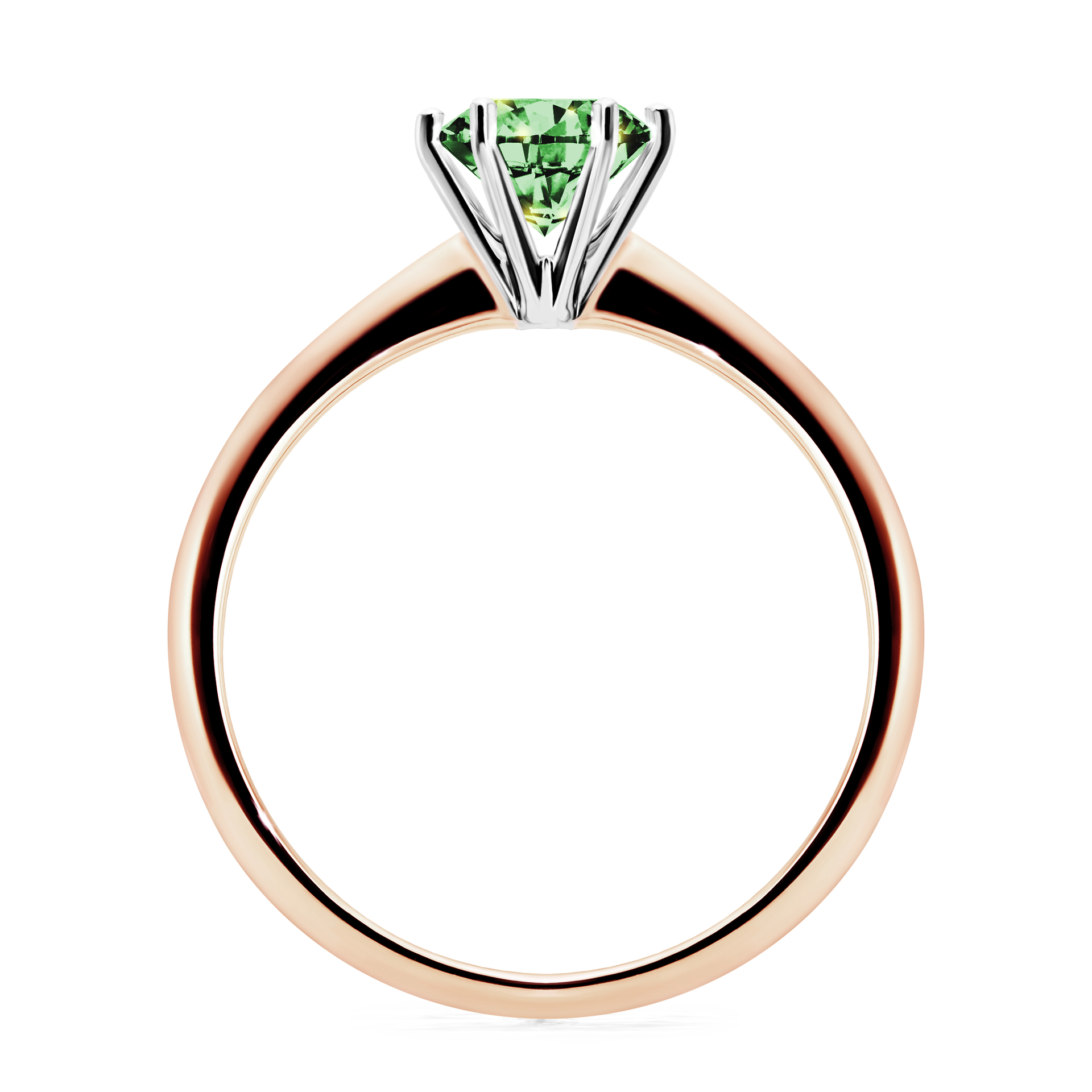 Pierścionek zaręczynowy My Love z różowego złota z ciemnym zielonym diamentem 0,80CT
