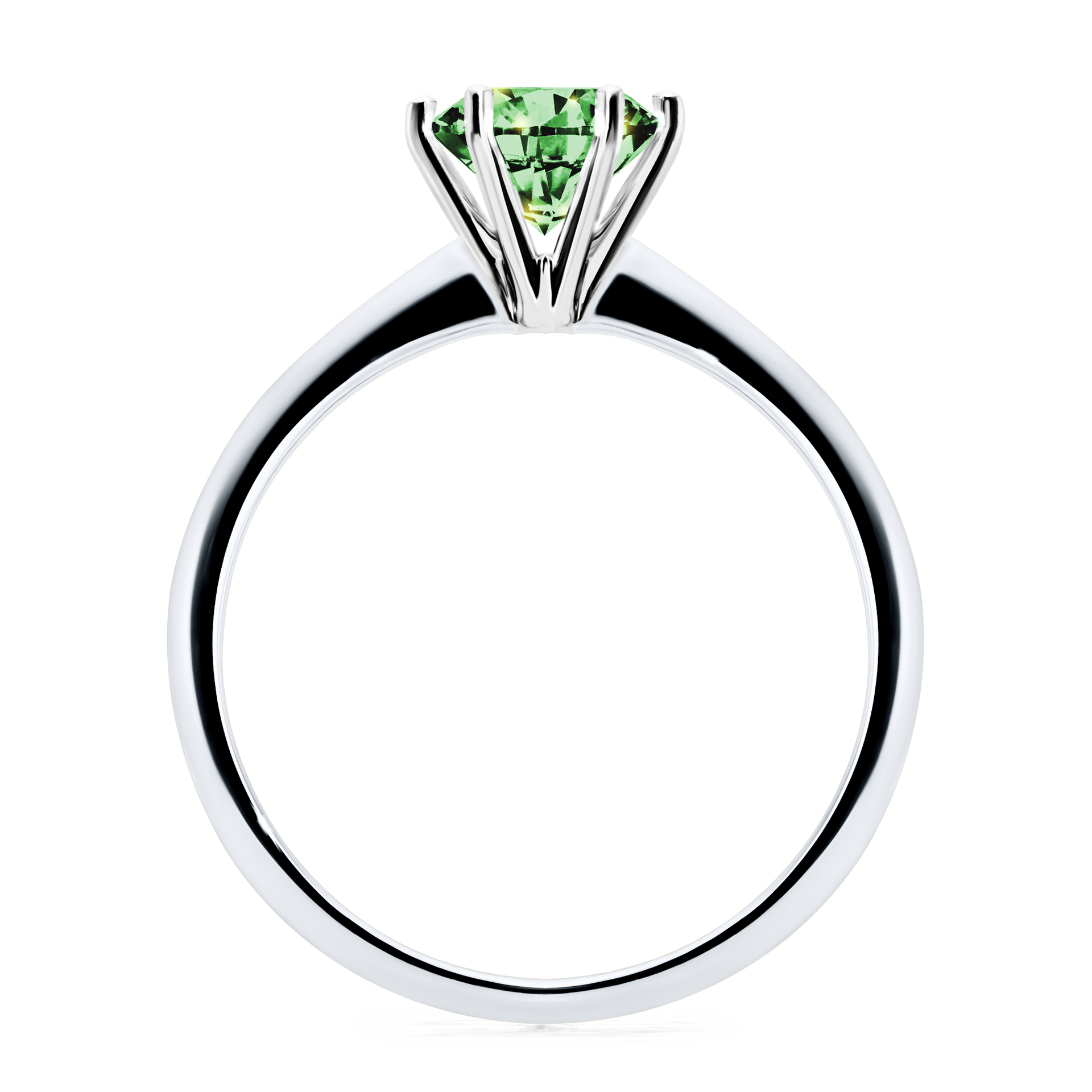 Pierścionek zaręczynowy My Love z białego złota z ciemnym zielonym diamentem 1,00CT