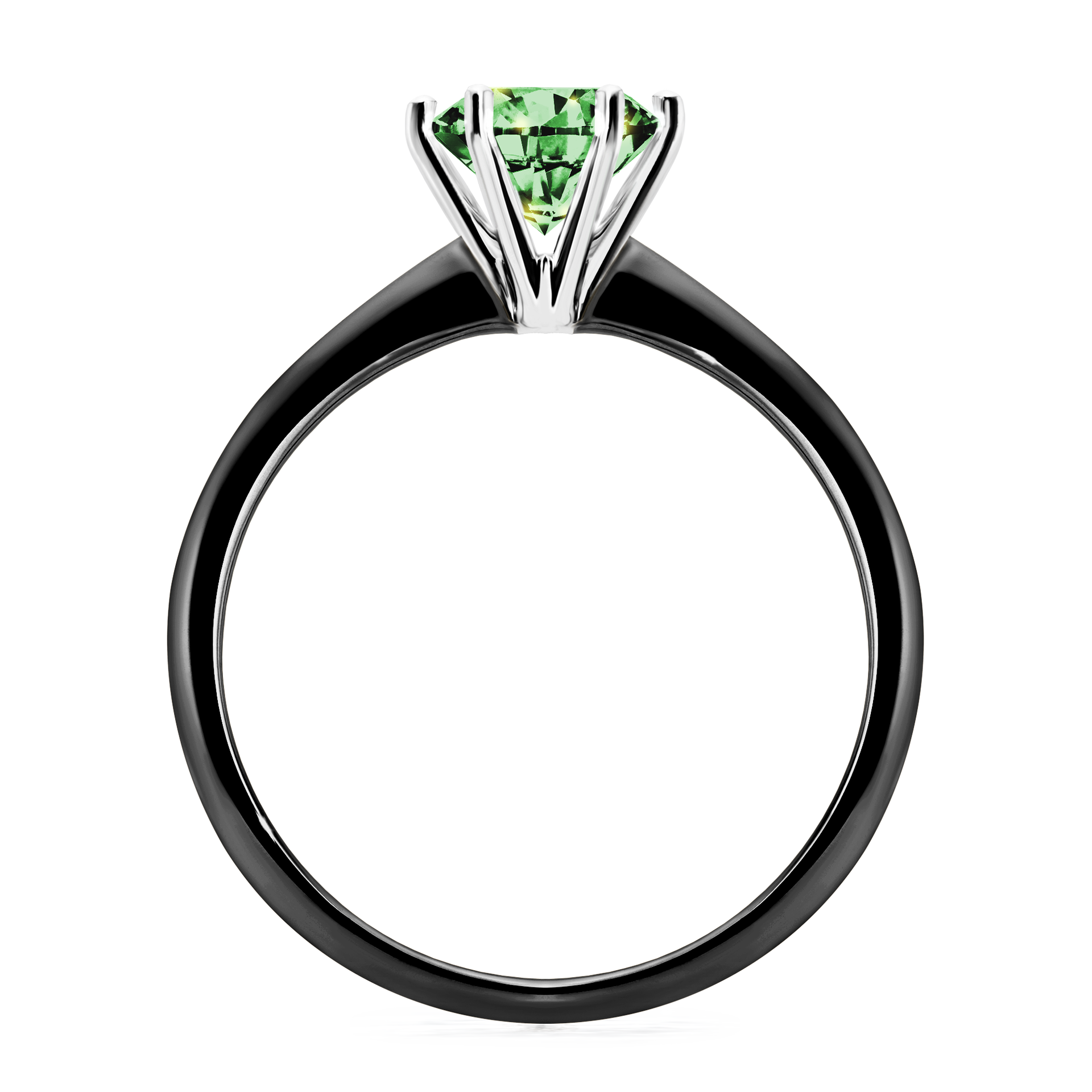 Pierścionek zaręczynowy My Love z czarnego złota z ciemnym zielonym diamentem 1,00CT