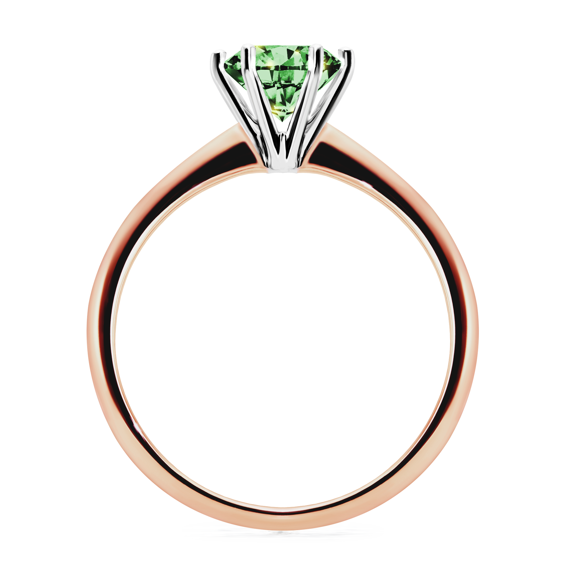 Pierścionek zaręczynowy My Love z różowego złota z ciemnym zielonym diamentem 1,00CT