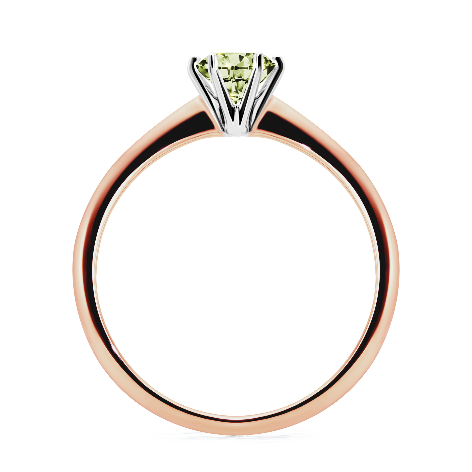 Pierścionek zaręczynowy My Love z różowego złota z jasnym zielonym diamentem 0,50CT