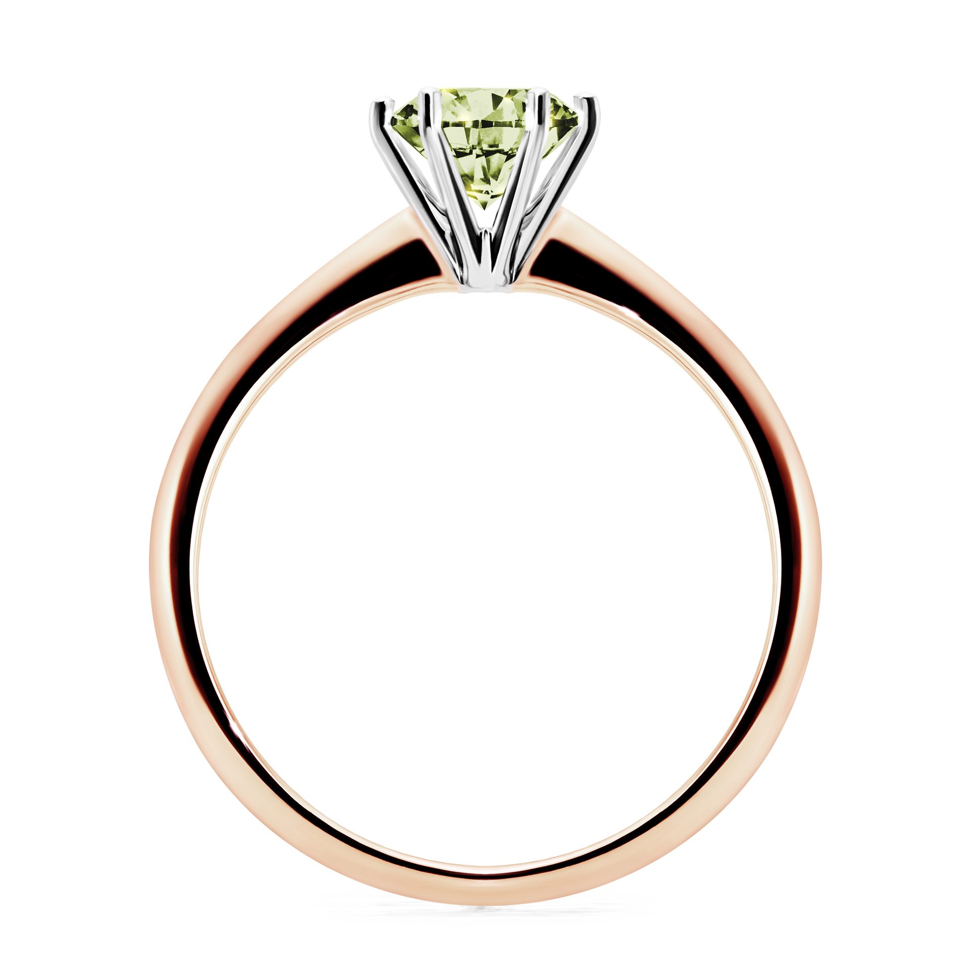 Pierścionek zaręczynowy My Love z różowego złota z jasnym zielonym diamentem 0,80CT