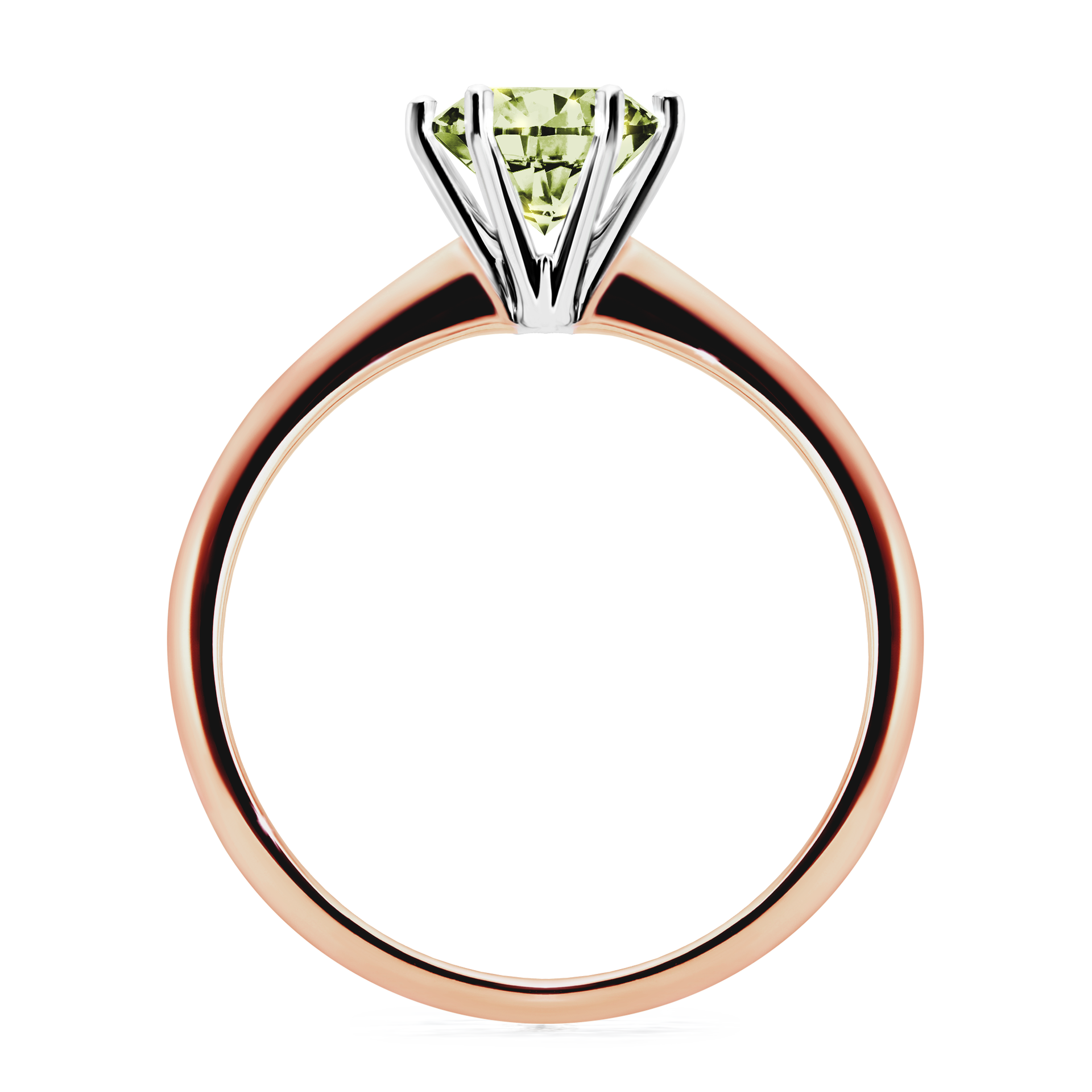 Pierścionek zaręczynowy My Love z różowego złota z jasnym zielonym diamentem 1,00CT