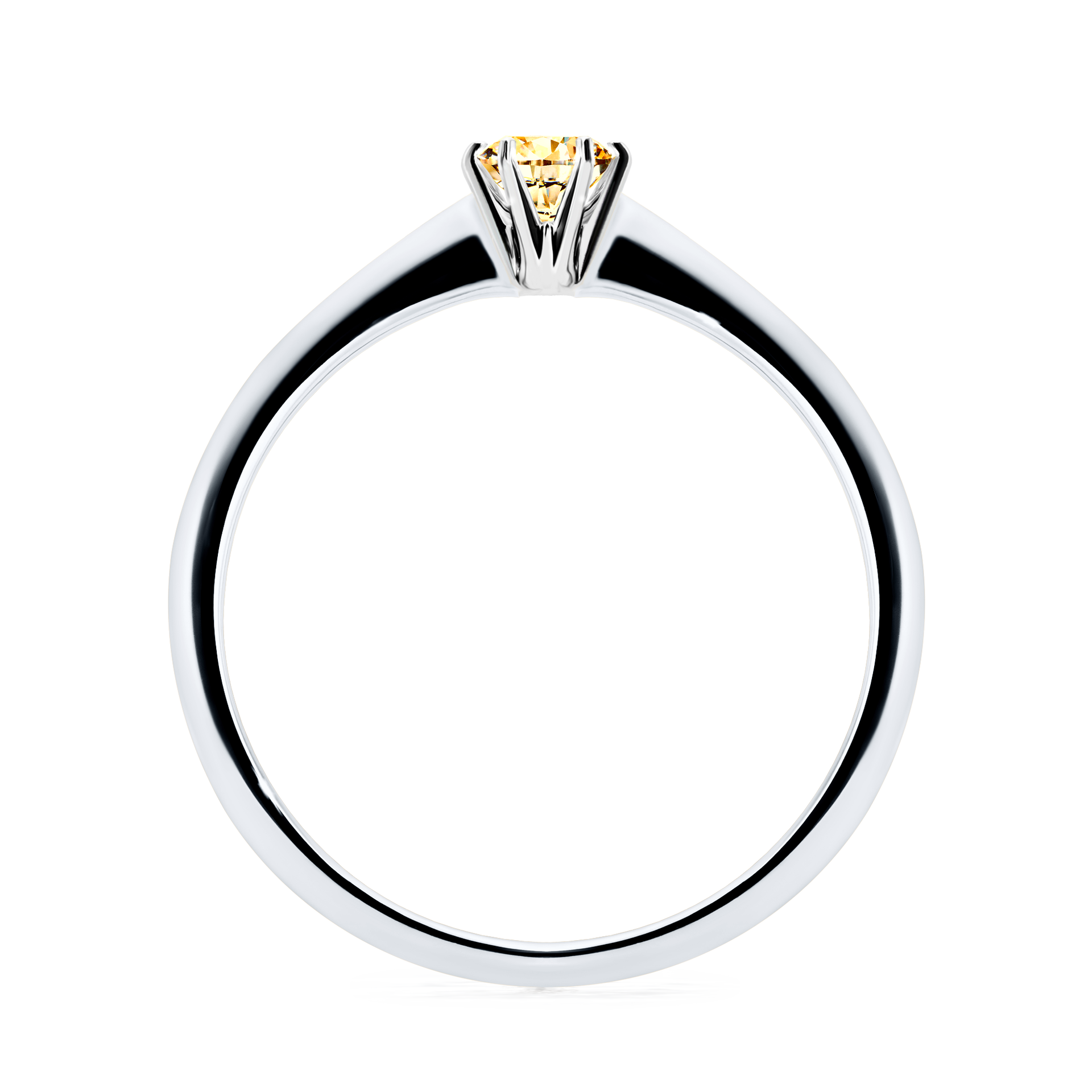 Pierścionek zaręczynowy My Love z białego złota z żółtym diamentem 0,17CT