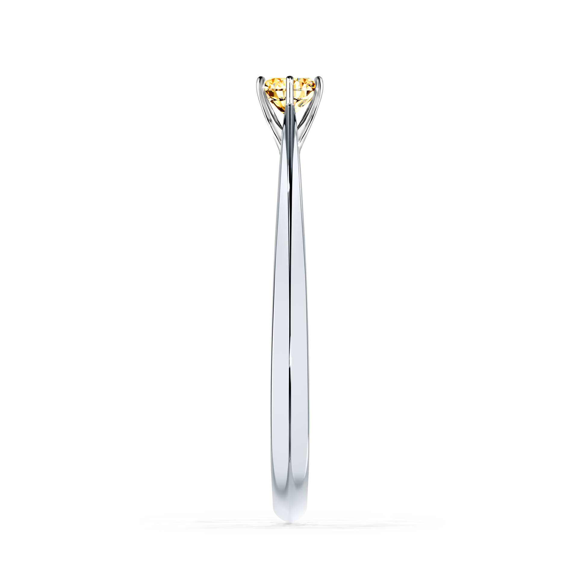 Pierścionek zaręczynowy My Love z białego złota z żółtym diamentem 0,17CT