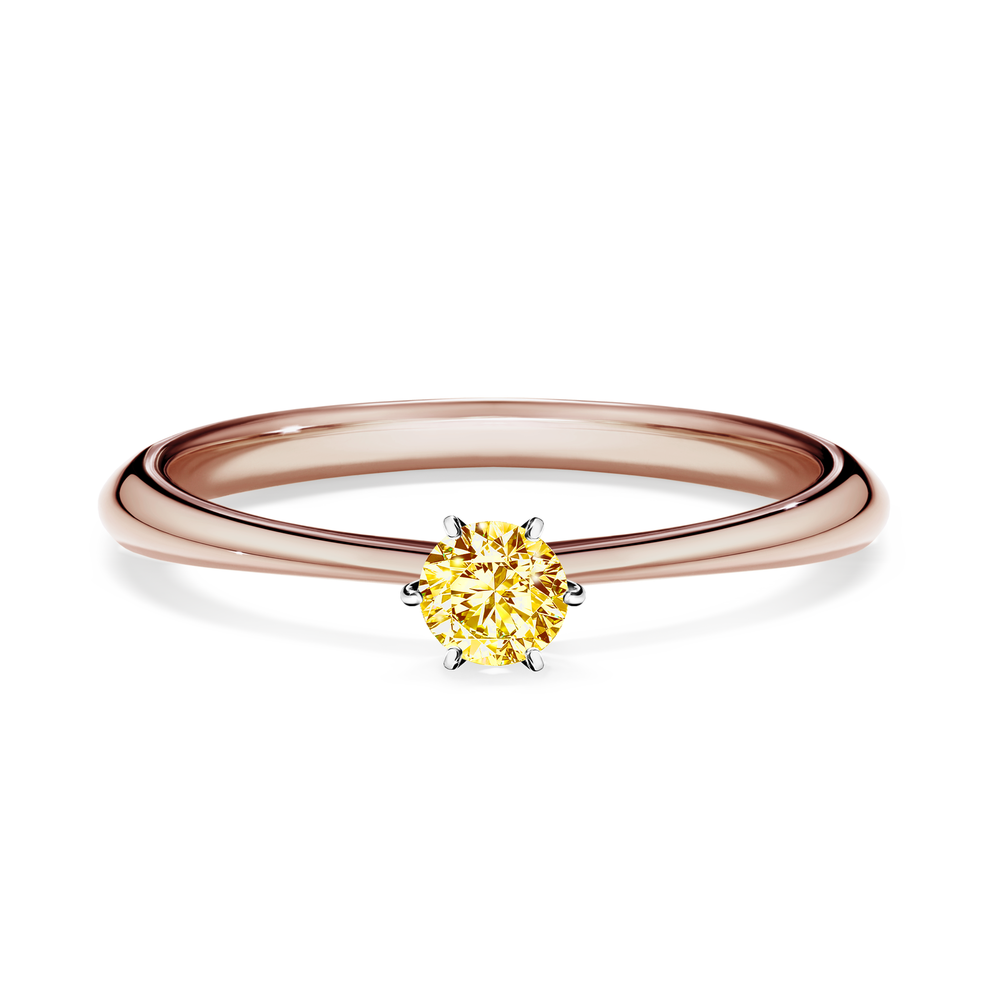 Pierścionek zaręczynowy My Love z różowego złota z żółtym diamentem 0,17CT