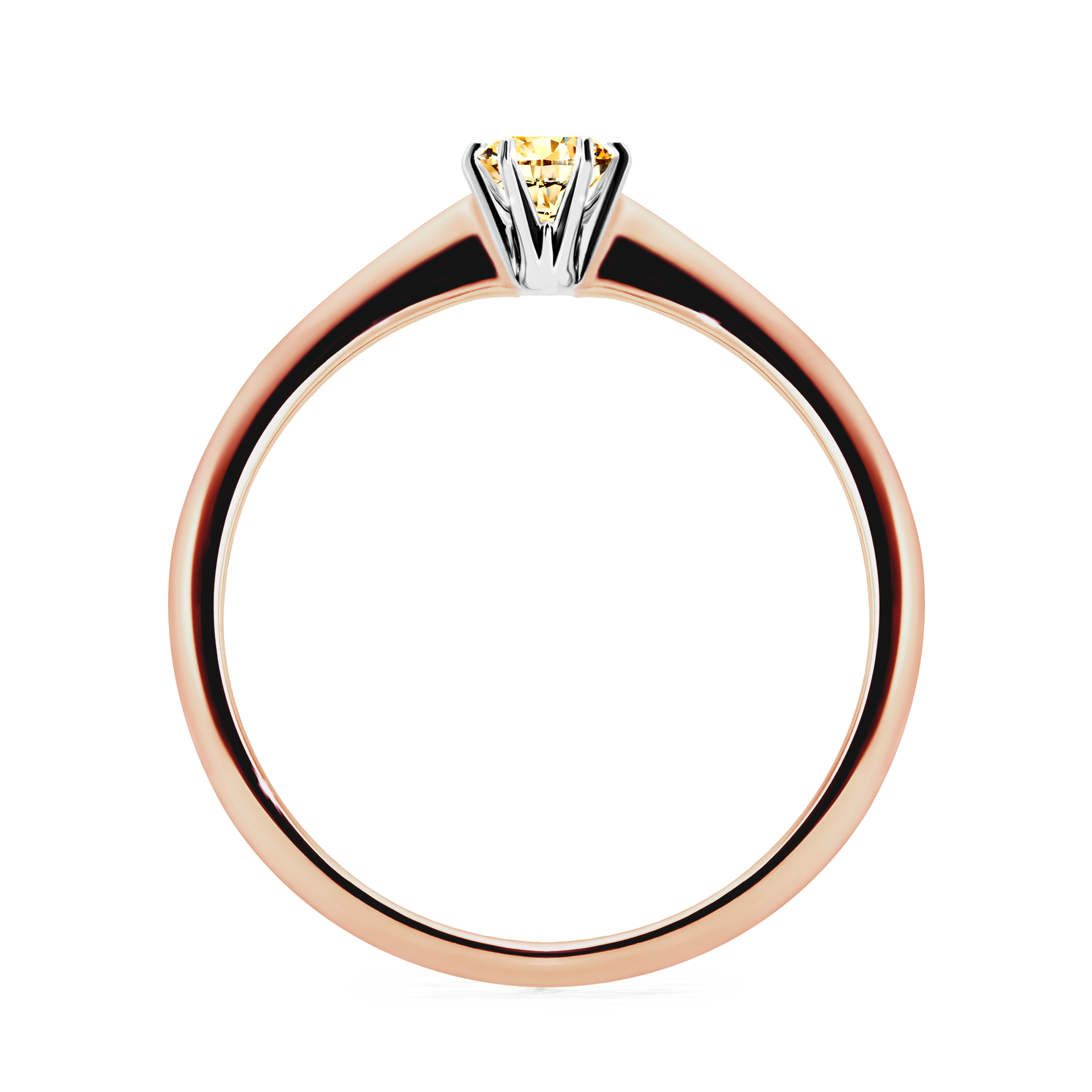 Pierścionek zaręczynowy My Love z różowego złota z żółtym diamentem 0,17CT