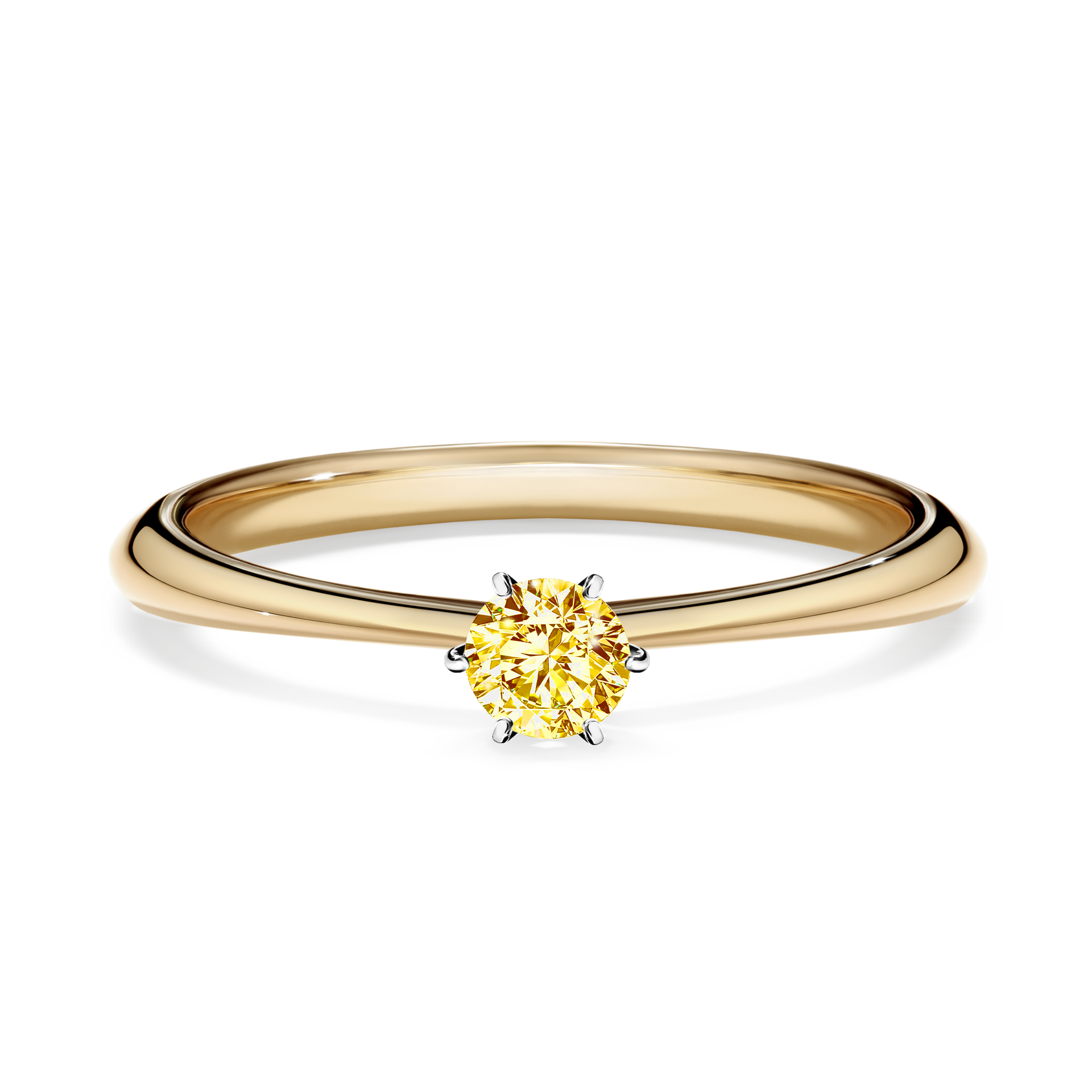 Pierścionek zaręczynowy My Love z żółtego złota z żółtym diamentem 0,17CT