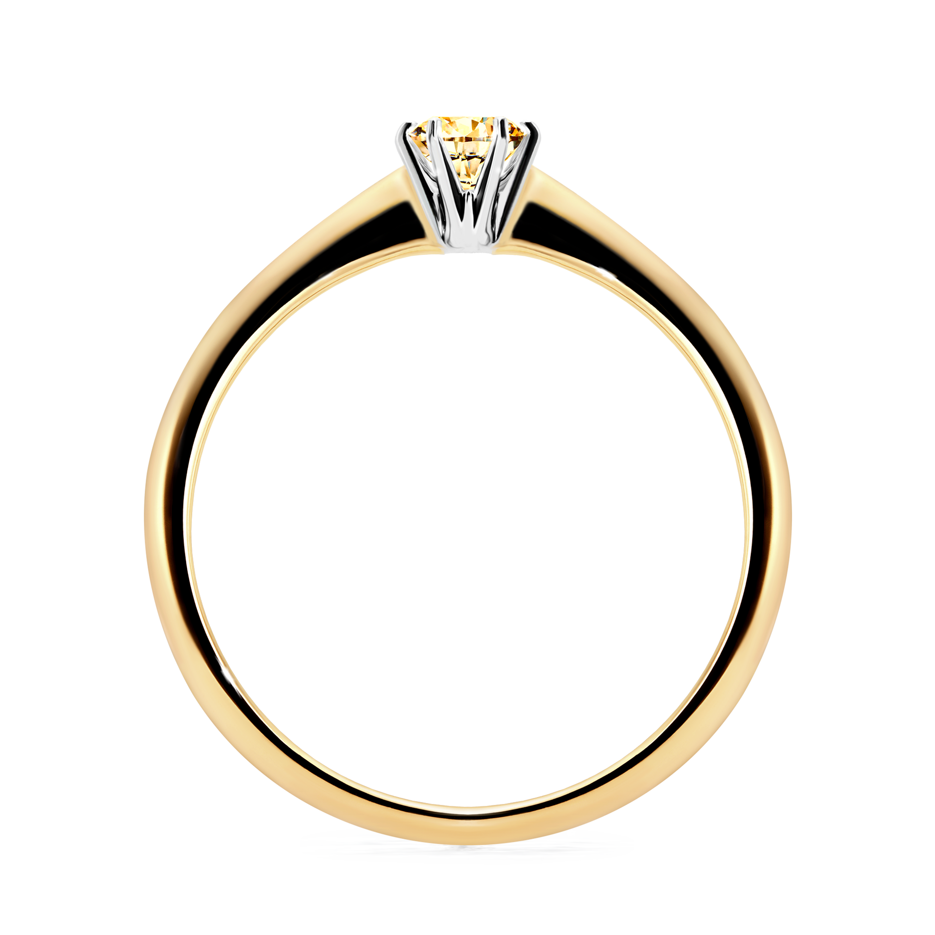 Pierścionek zaręczynowy My Love z żółtego złota z żółtym diamentem 0,17CT