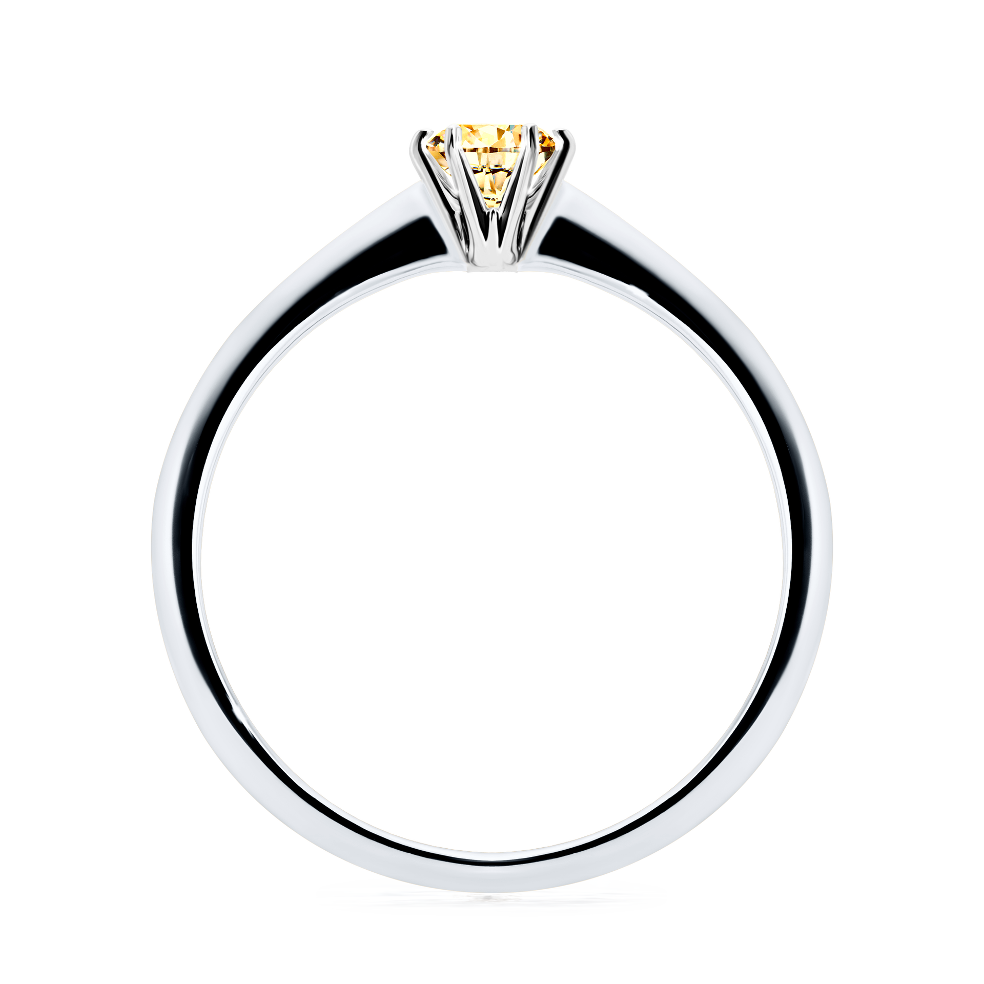 Pierścionek zaręczynowy My Love z białego złota z żółtym diamentem 0,25CT