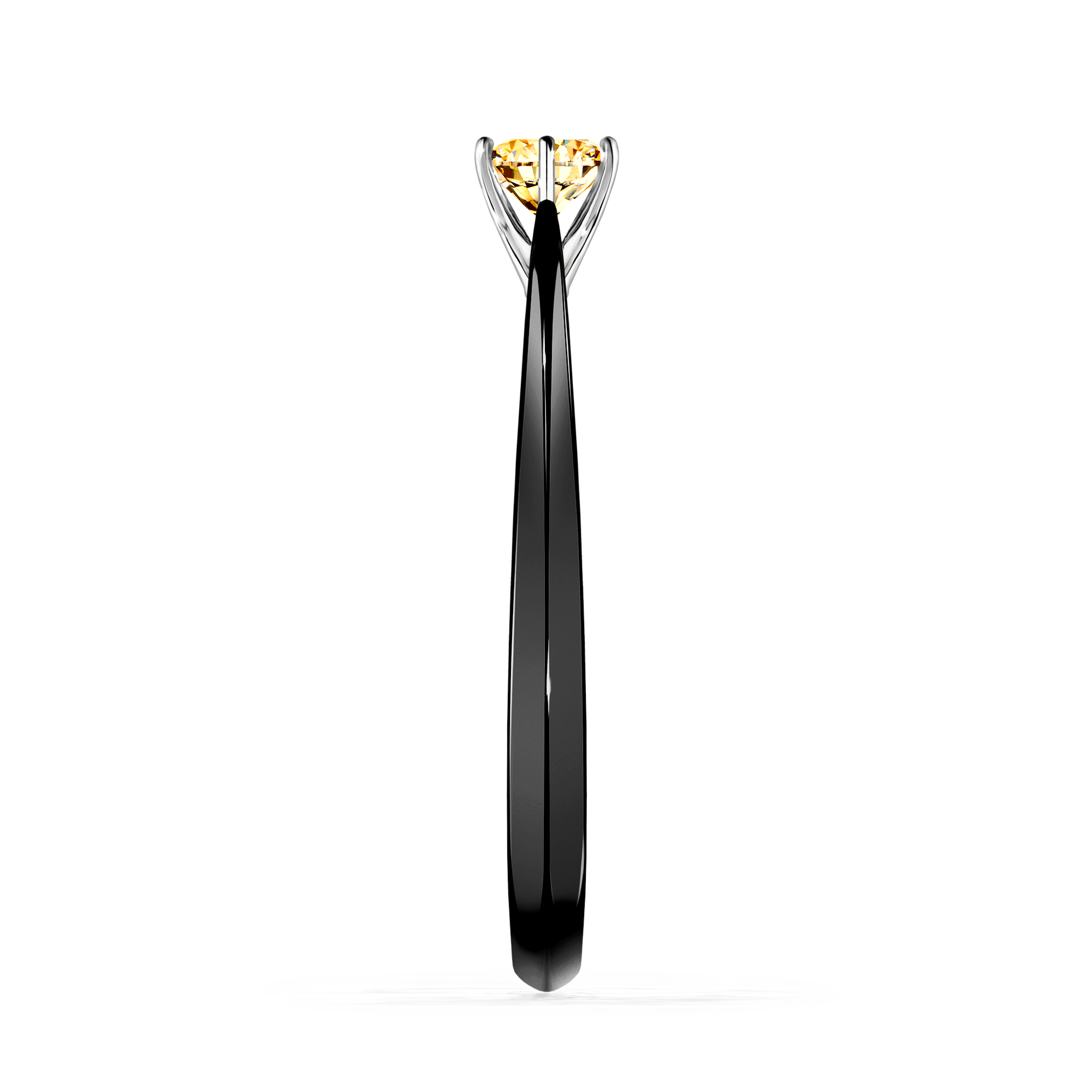 Pierścionek zaręczynowy My Love z czarnego złota z żółtym diamentem 0,25CT