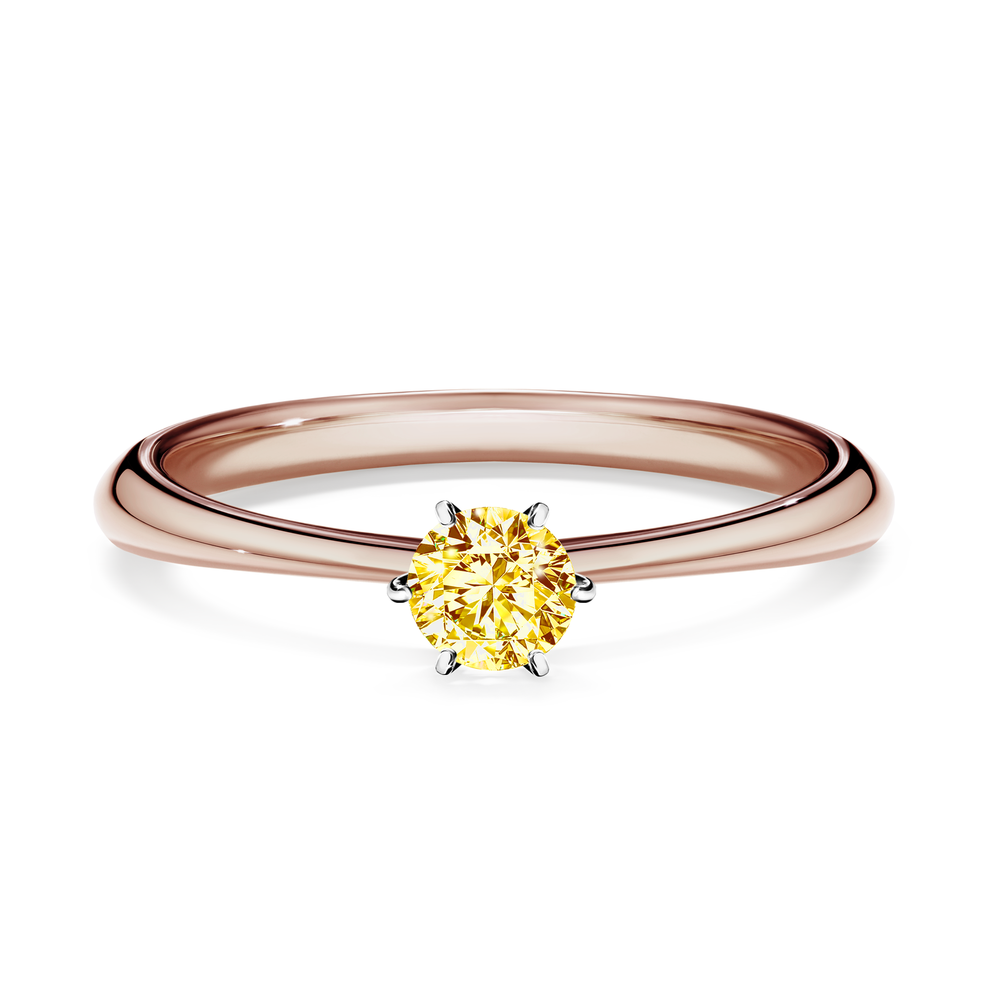 Pierścionek zaręczynowy My Love z różowego złota z żółtym diamentem 0,25CT