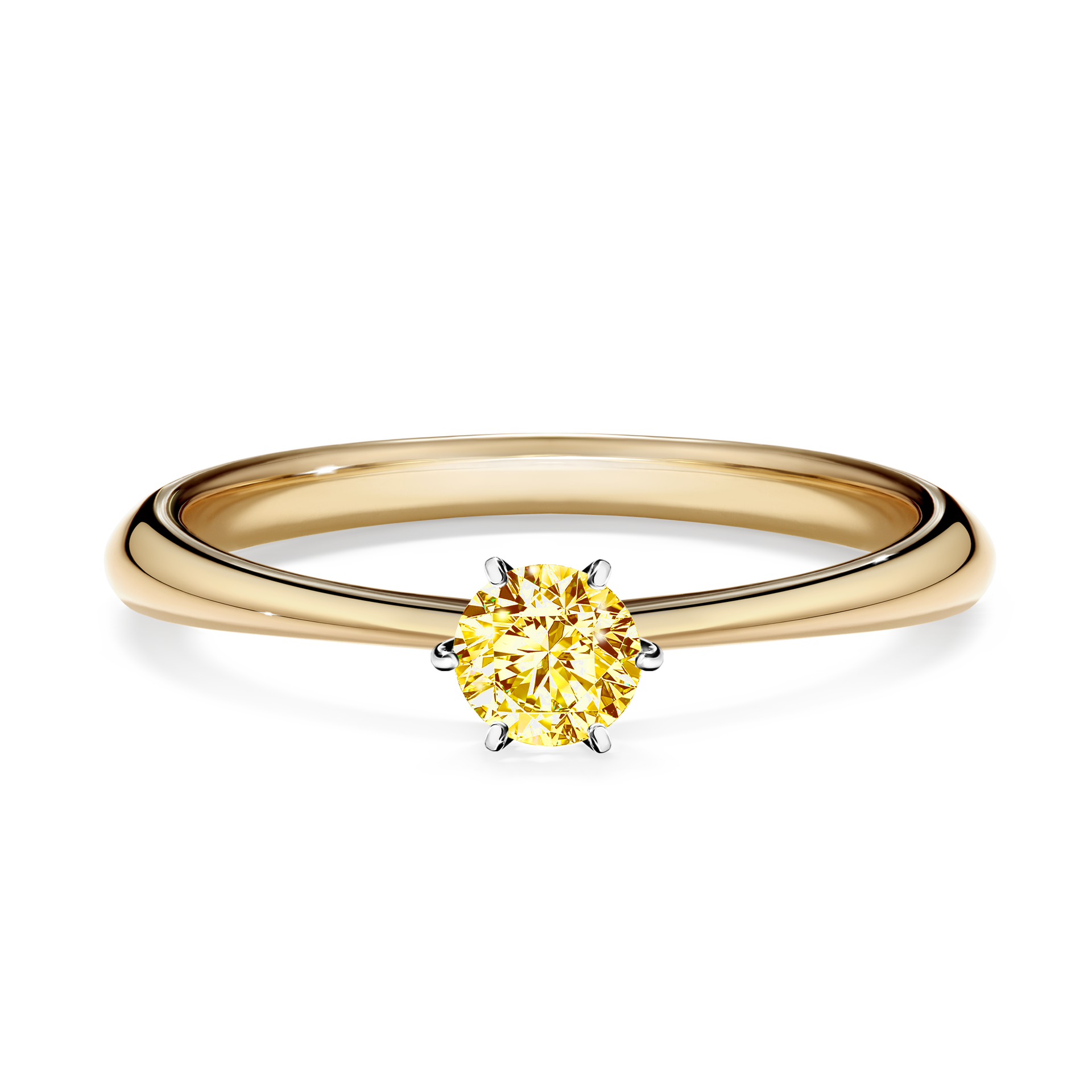 Pierścionek zaręczynowy My Love z żółtego złota z żółtym diamentem 0,25CT