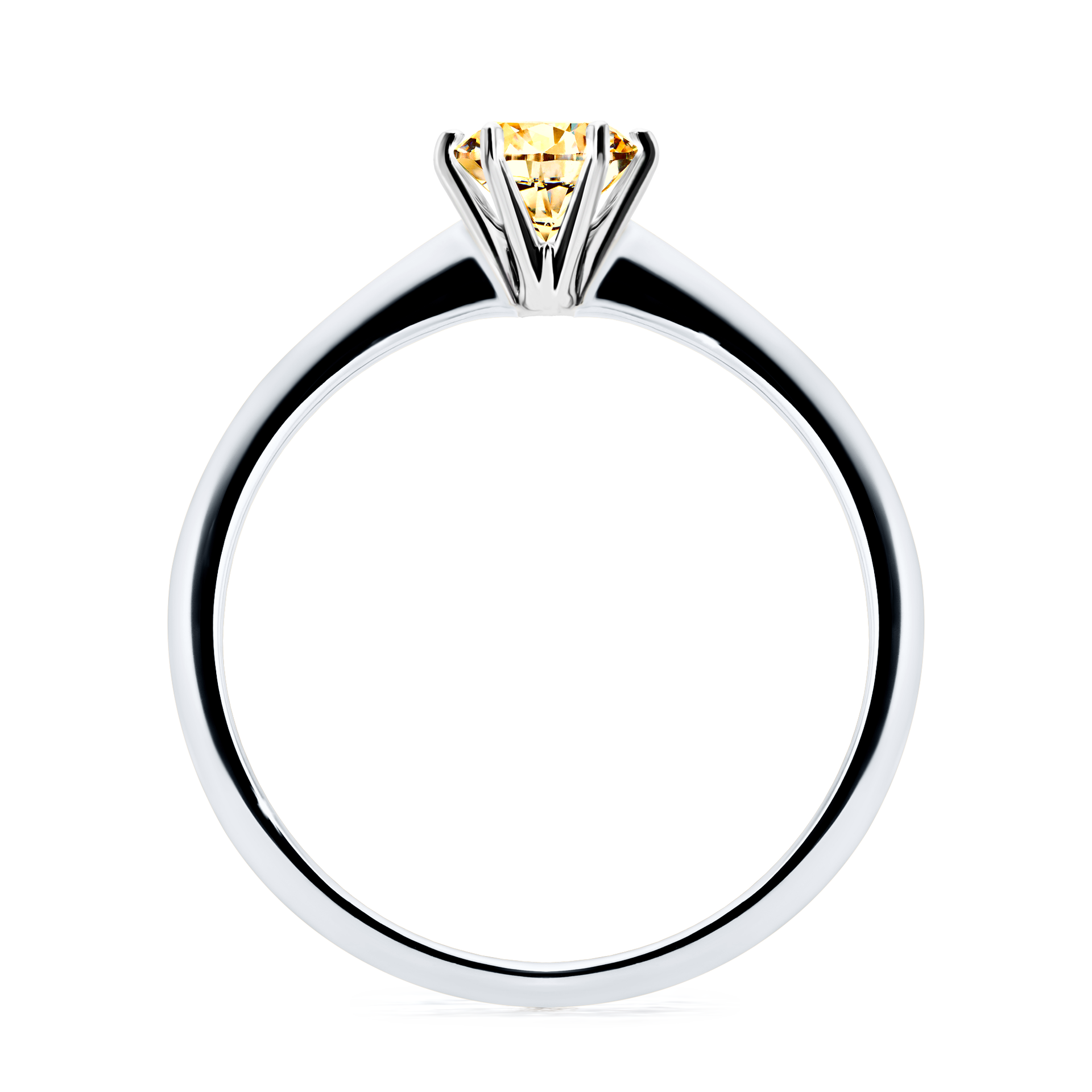 Pierścionek zaręczynowy My Love z białego złota z żółtym diamentem 0,50CT