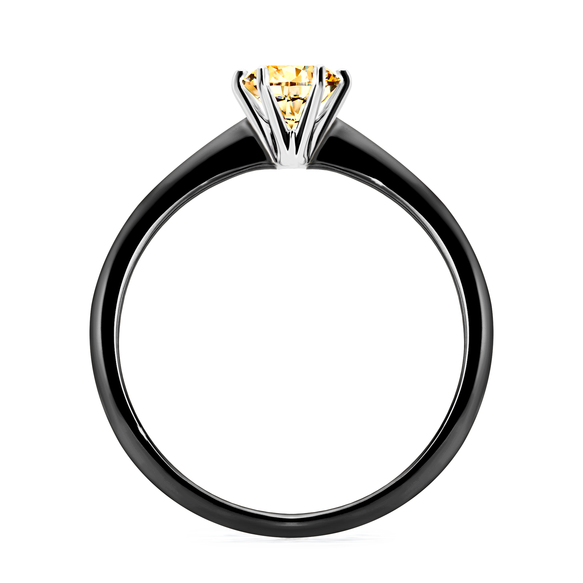 Pierścionek zaręczynowy My Love z czarnego złota z żółtym diamentem 0,50CT