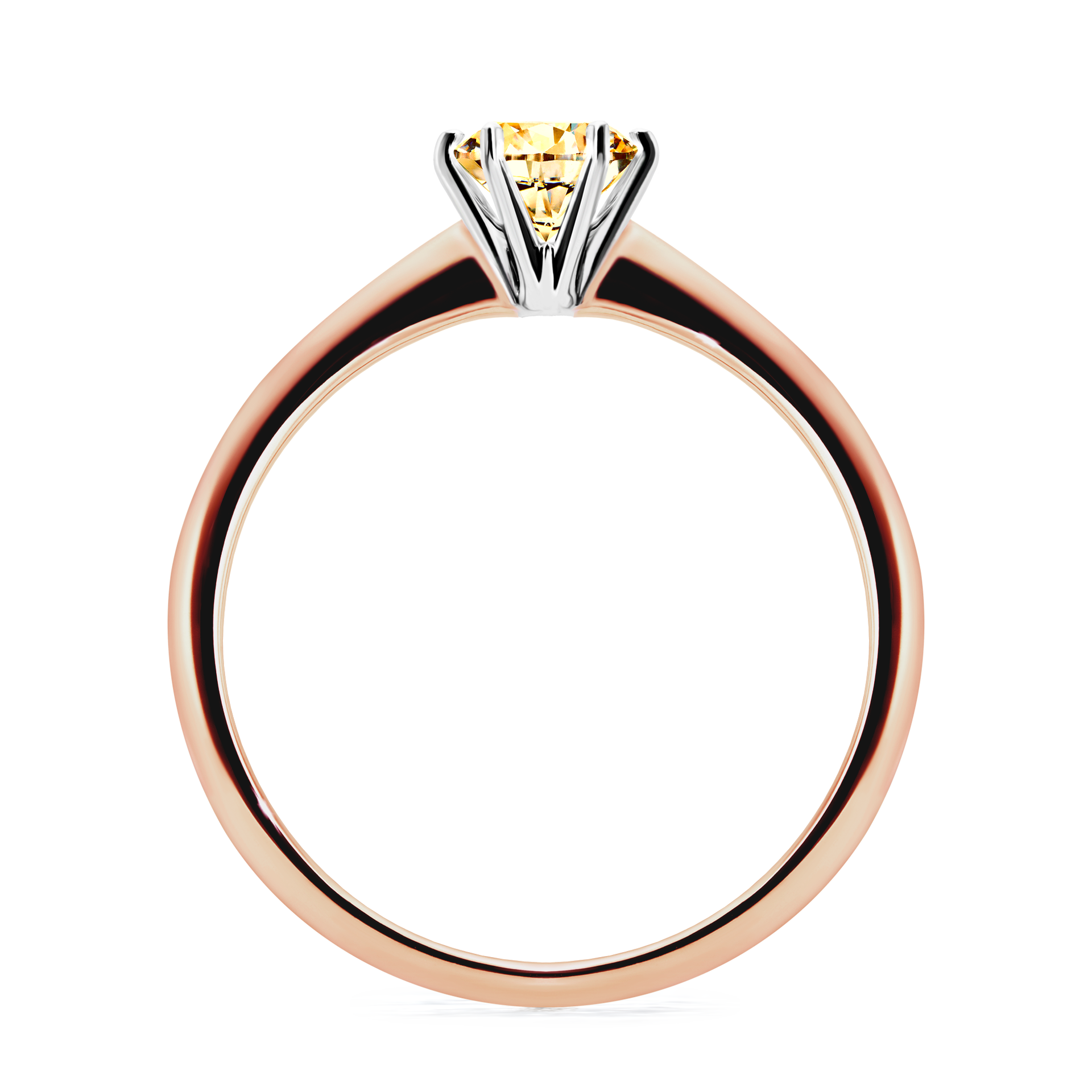 Pierścionek zaręczynowy My Love z różowego złota z żółtym diamentem 0,50CT