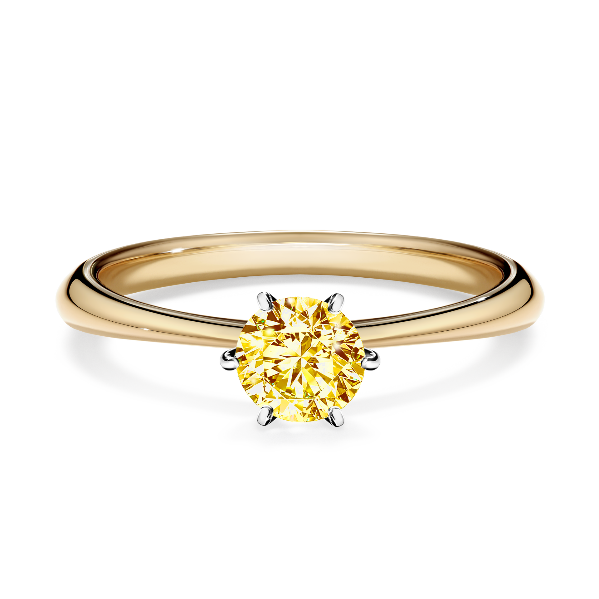 Pierścionek zaręczynowy My Love z żółtego złota z żółtym diamentem 0,50CT