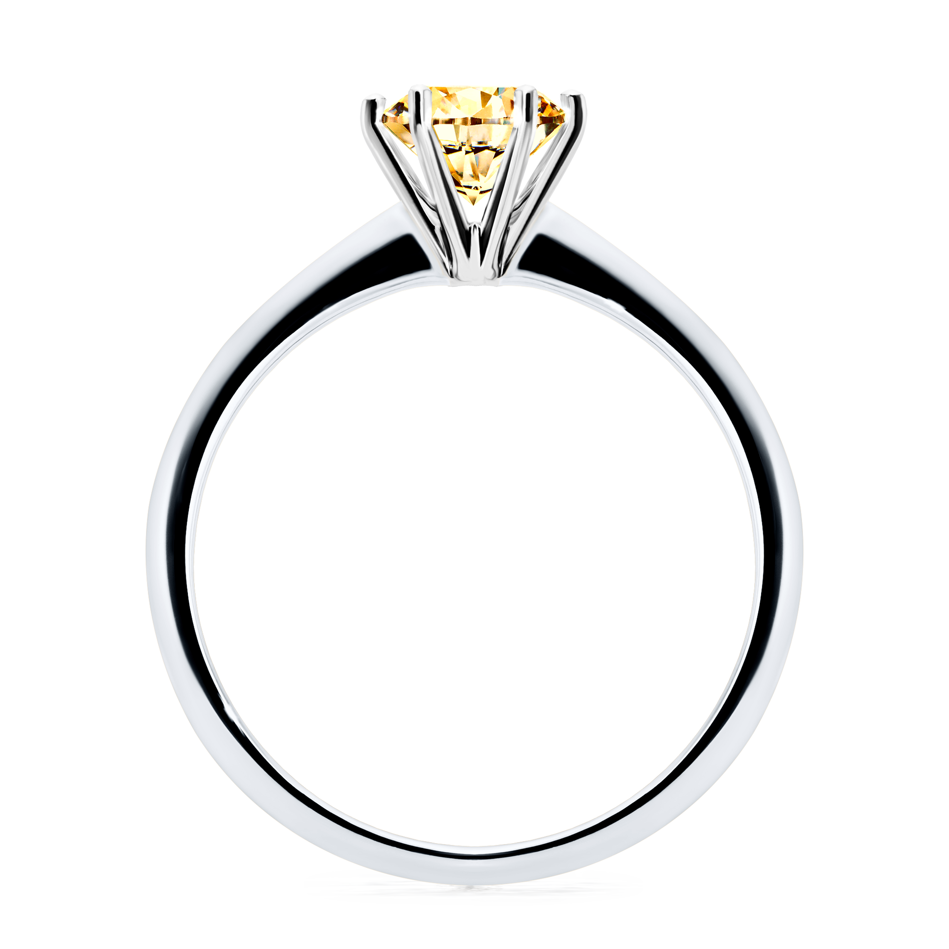 Pierścionek zaręczynowy My Love z białego złota z żółtym diamentem 0,80CT