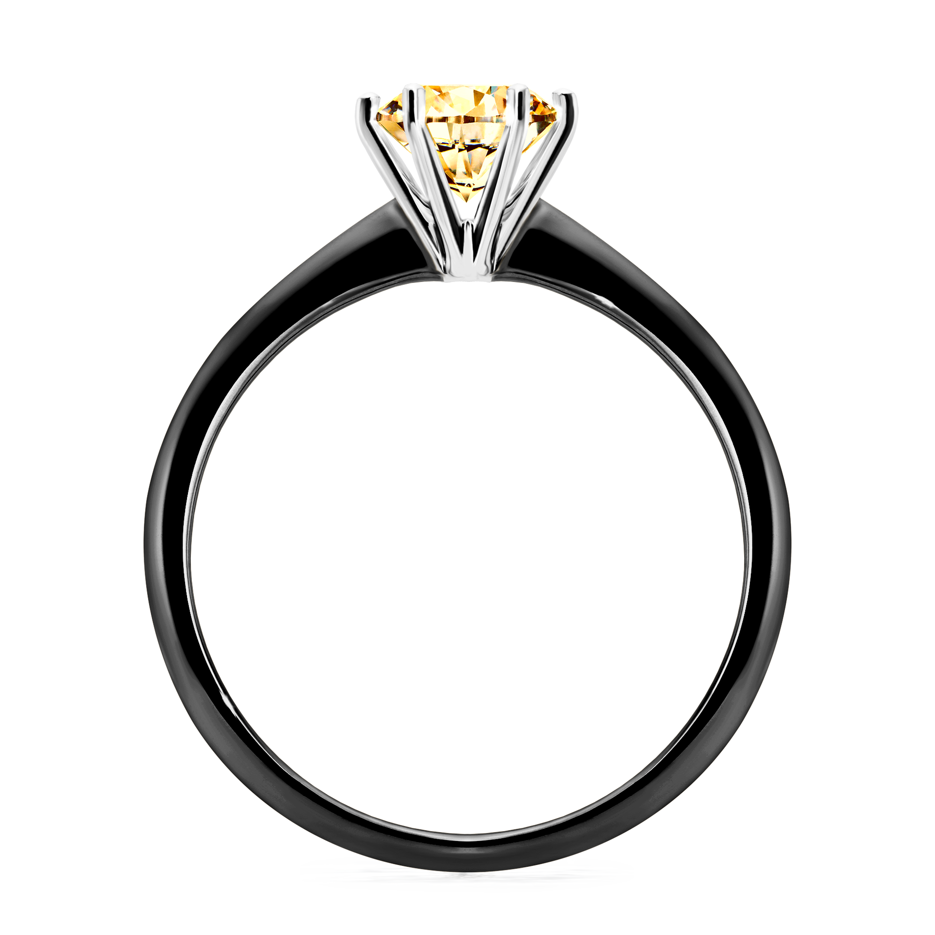 Pierścionek zaręczynowy My Love z czarnego złota z żółtym diamentem 0,80CT