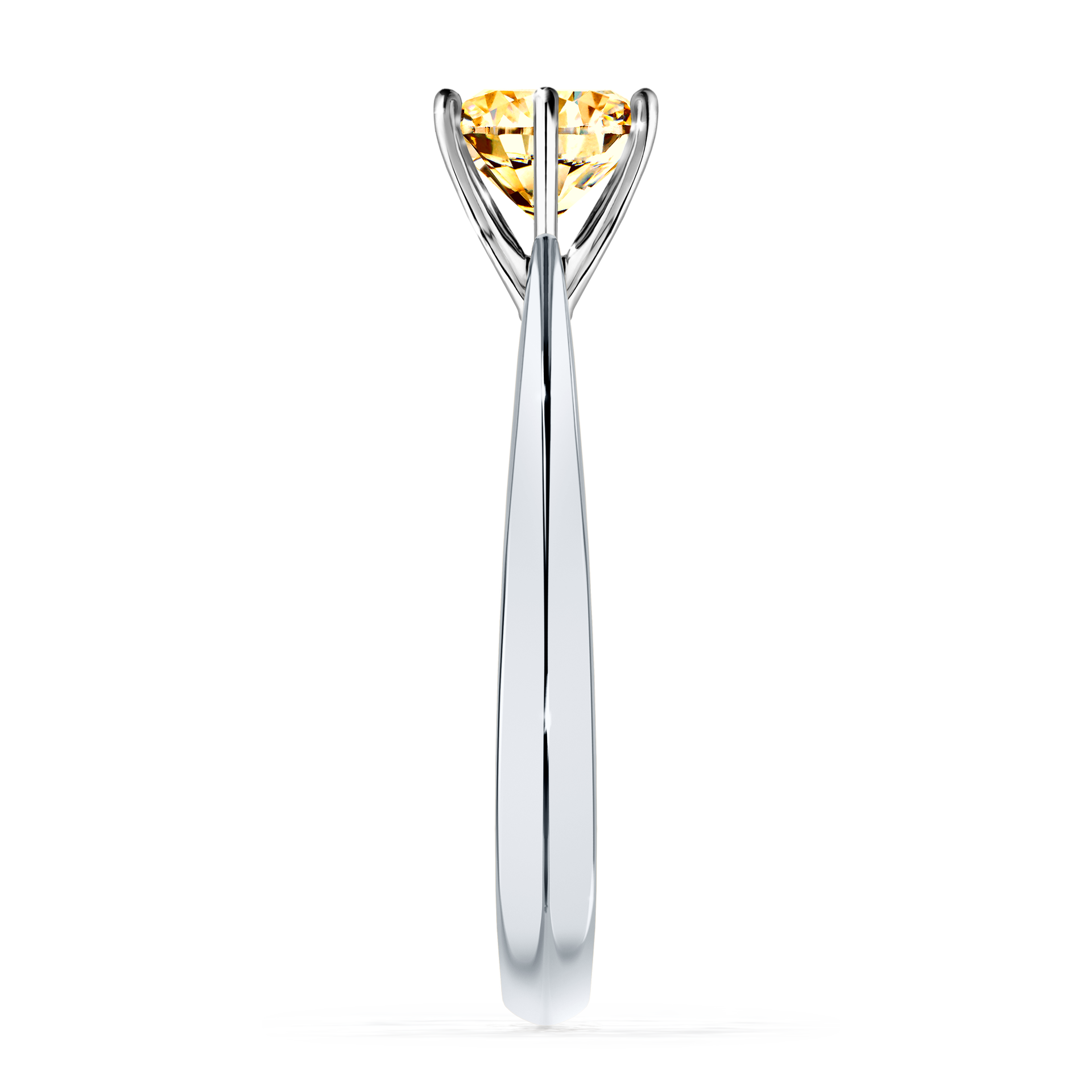 Pierścionek zaręczynowy My Love z białego złota z żółtym diamentem 1,00CT