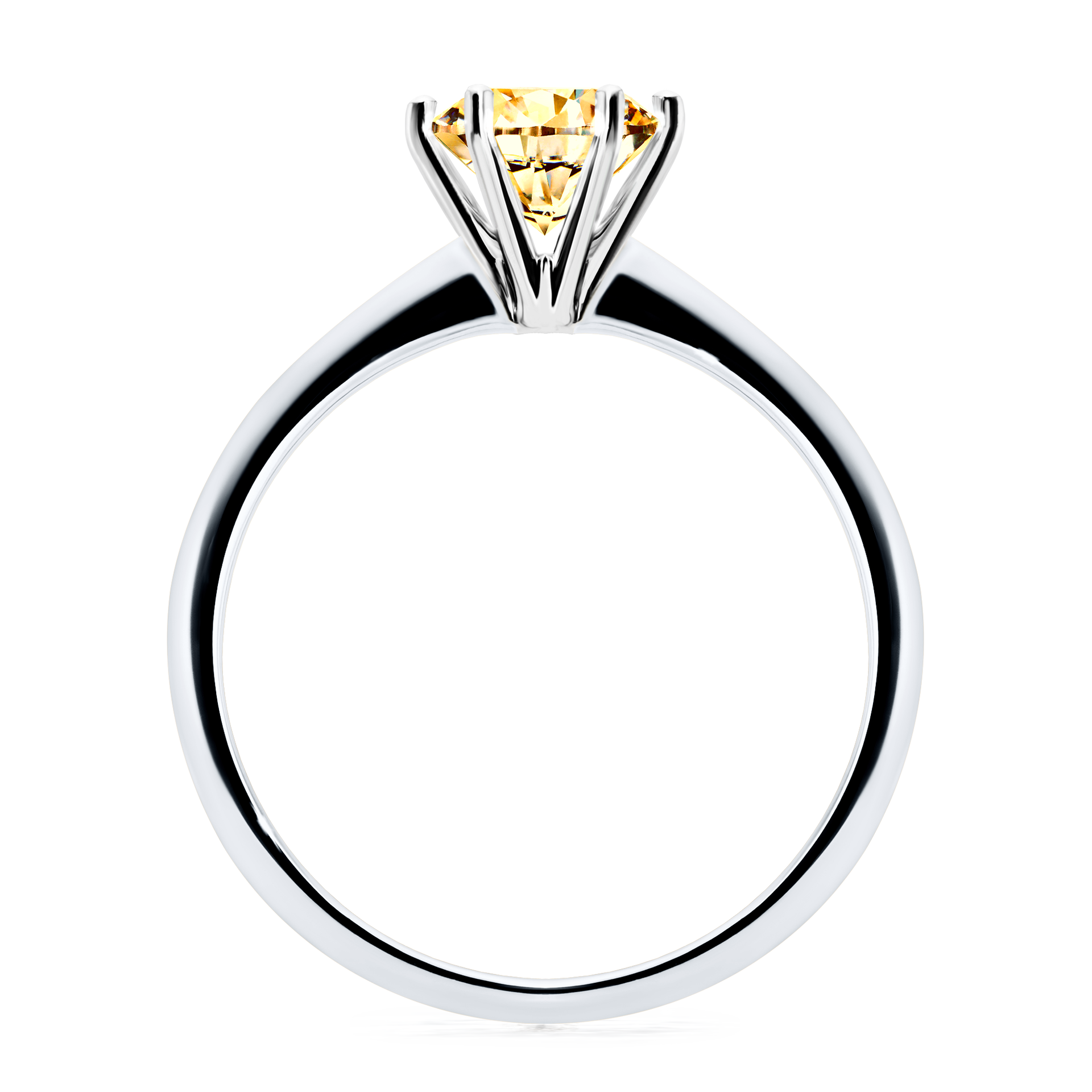 Pierścionek zaręczynowy My Love z białego złota z żółtym diamentem 1,00CT
