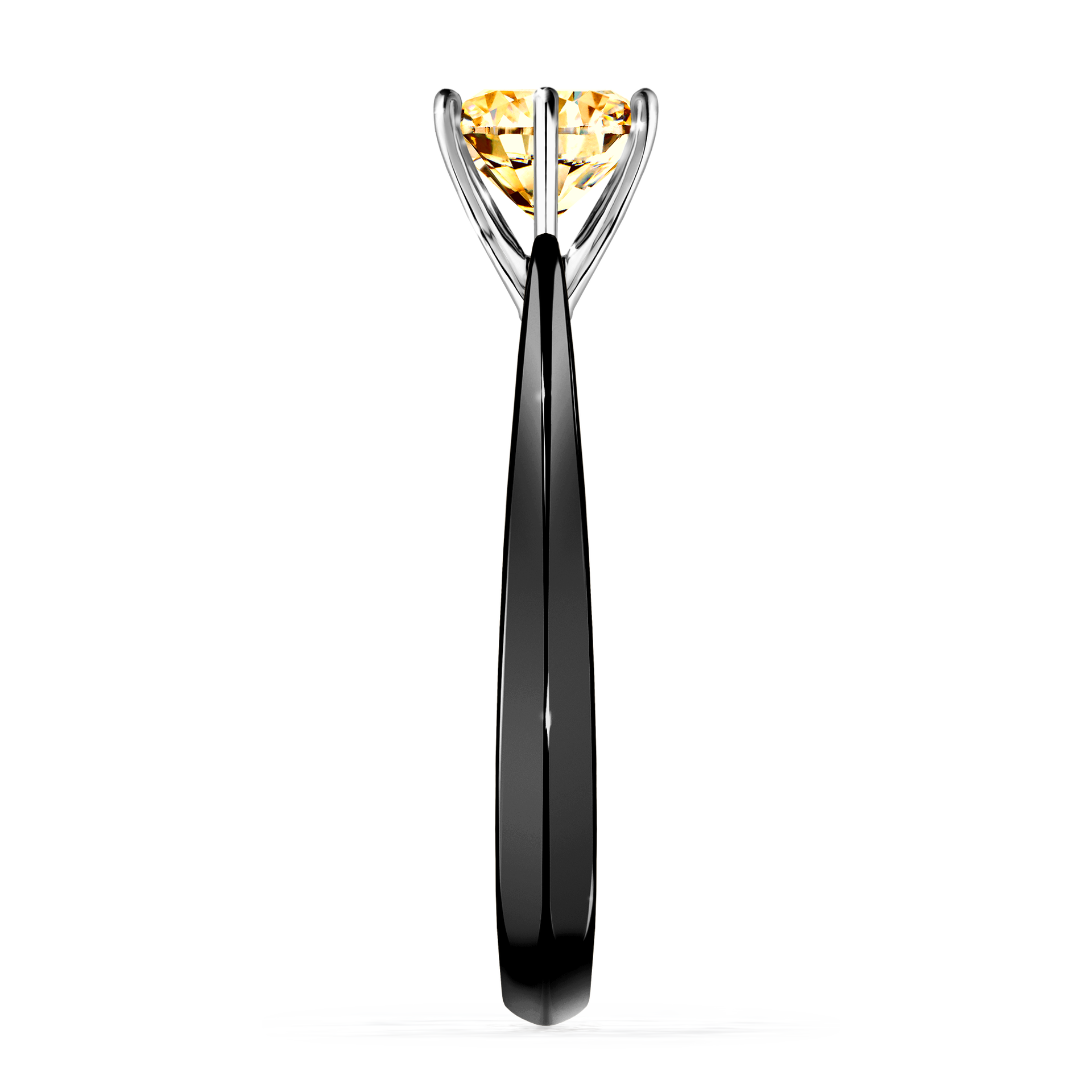 Pierścionek zaręczynowy My Love z czarnego złota z żółtym diamentem 1,00CT