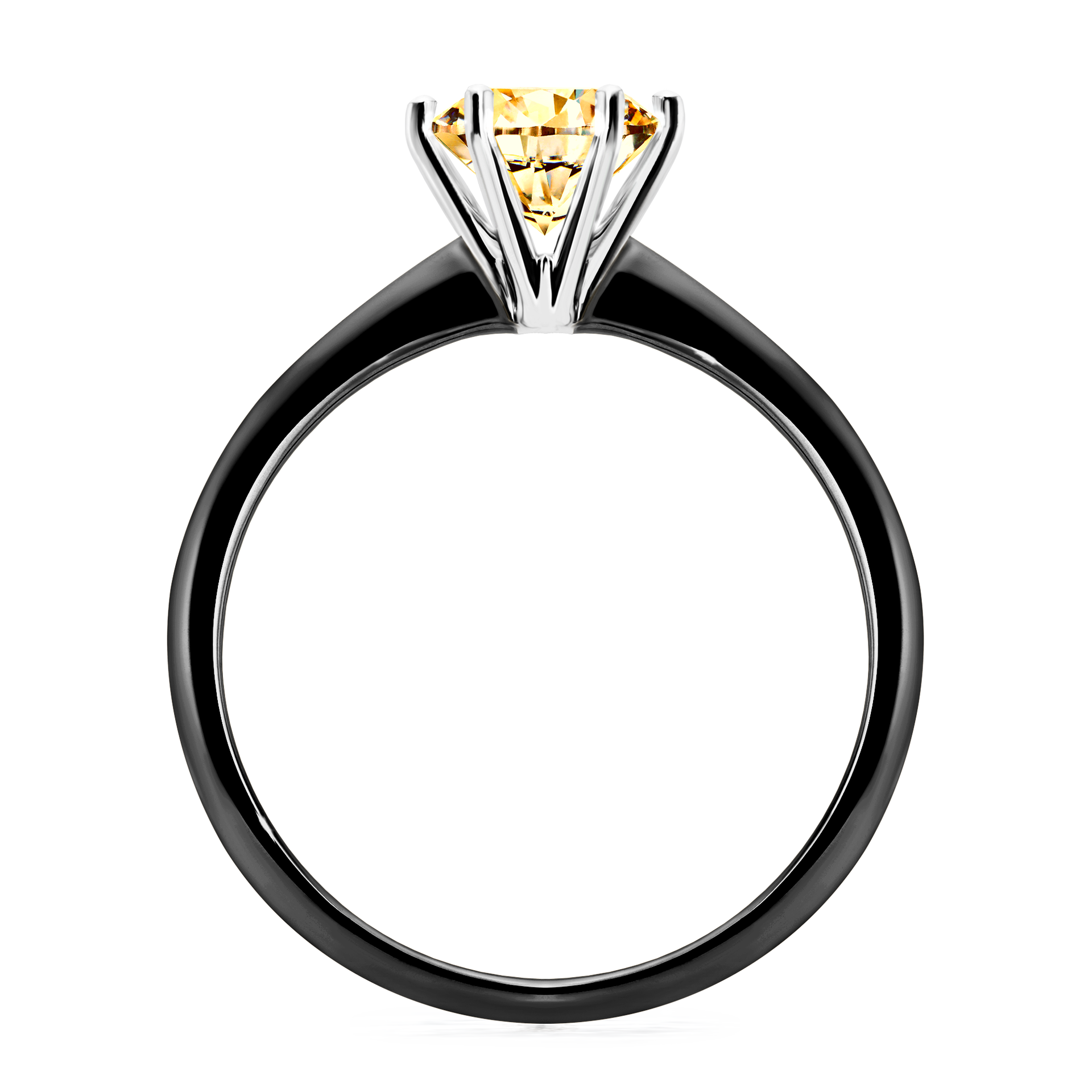 Pierścionek zaręczynowy My Love z czarnego złota z żółtym diamentem 1,00CT