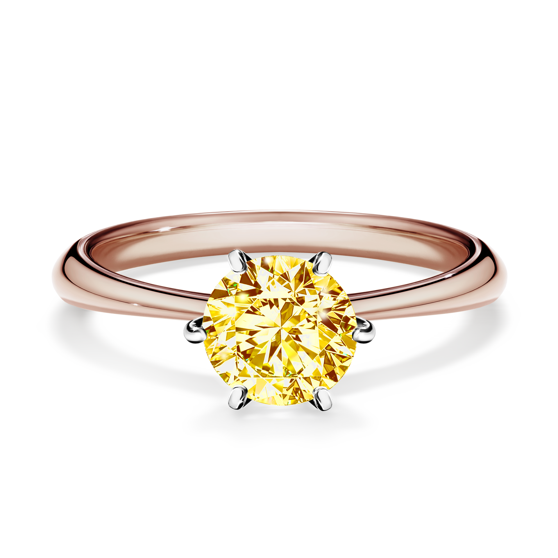 Pierścionek zaręczynowy My Love z różowego złota z żółtym diamentem 1,00CT