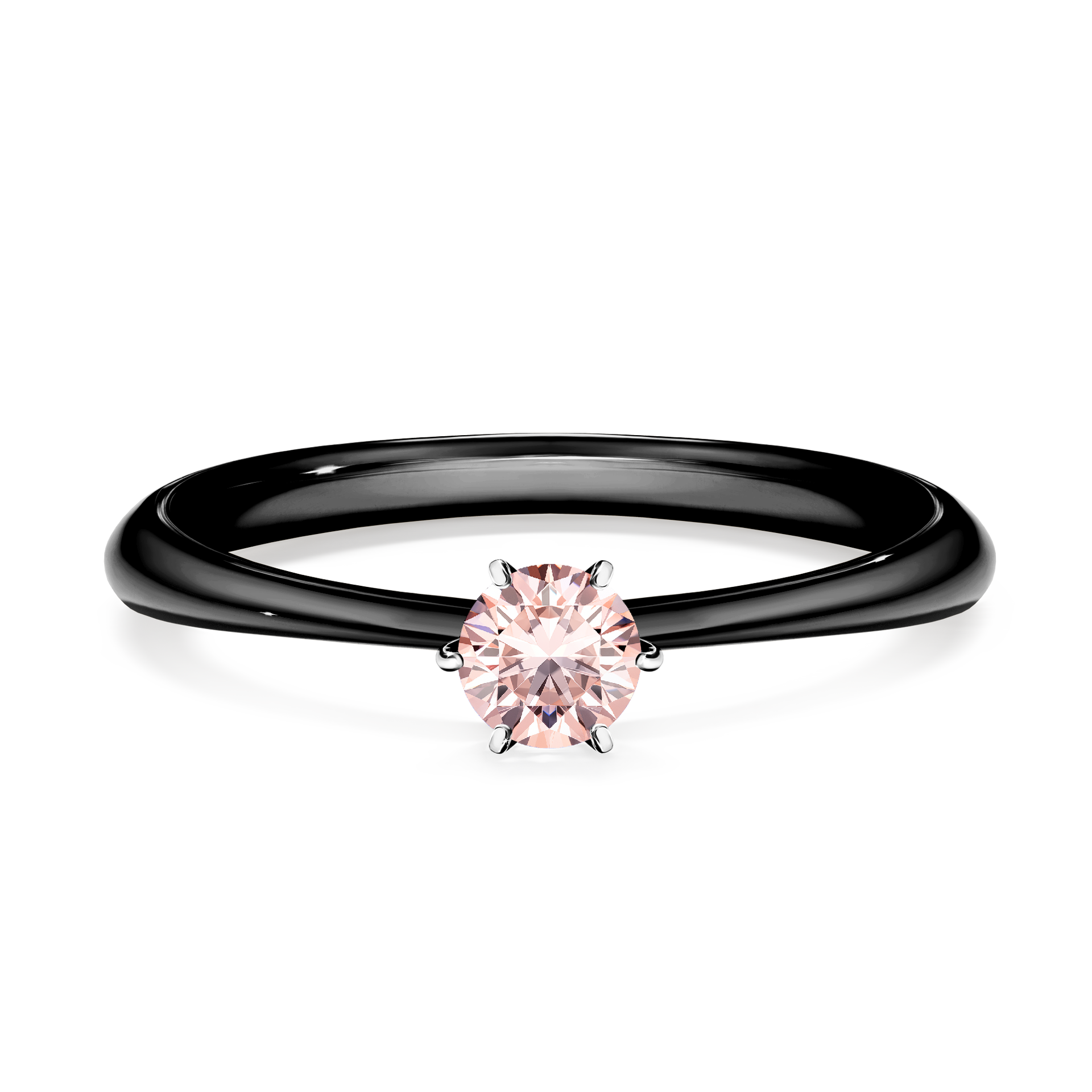 Pierścionek zaręczynowy My Love z czarnego złota z morganitem 0,25CT