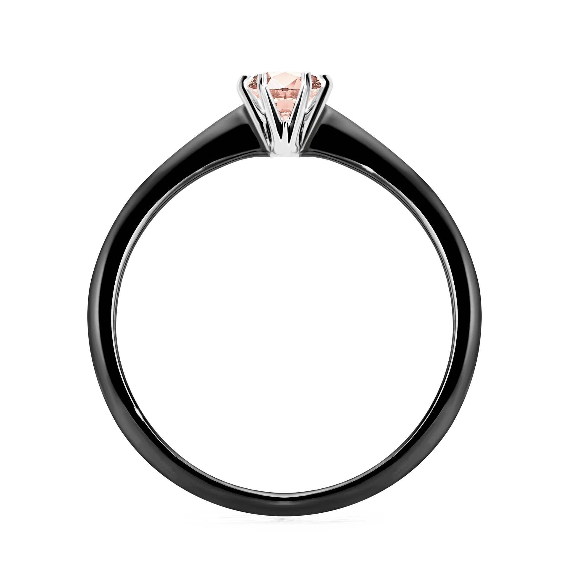 Pierścionek zaręczynowy My Love z czarnego złota z morganitem 0,25CT