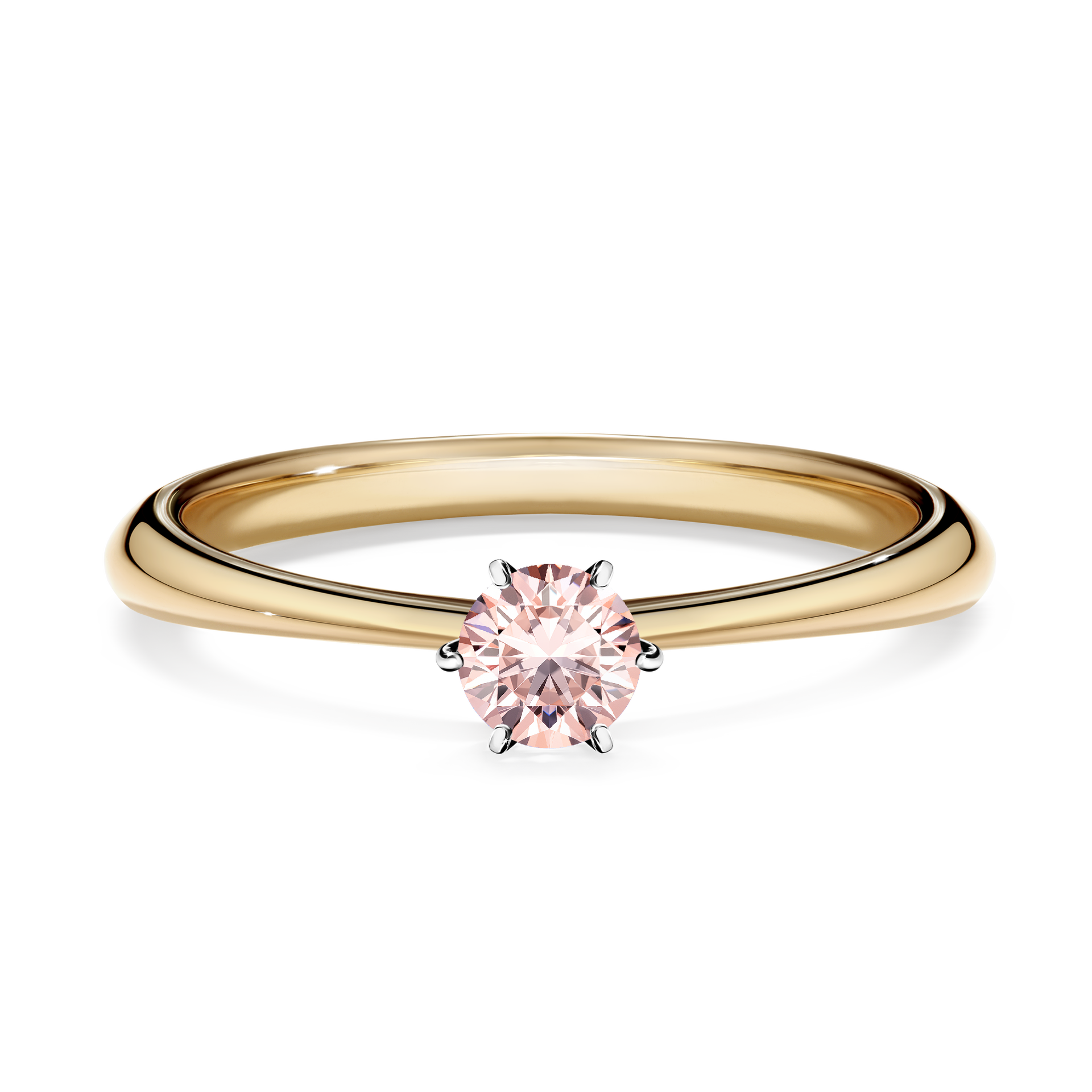Pierścionek zaręczynowy My Love z żółtego złota z morganitem 0,25CT