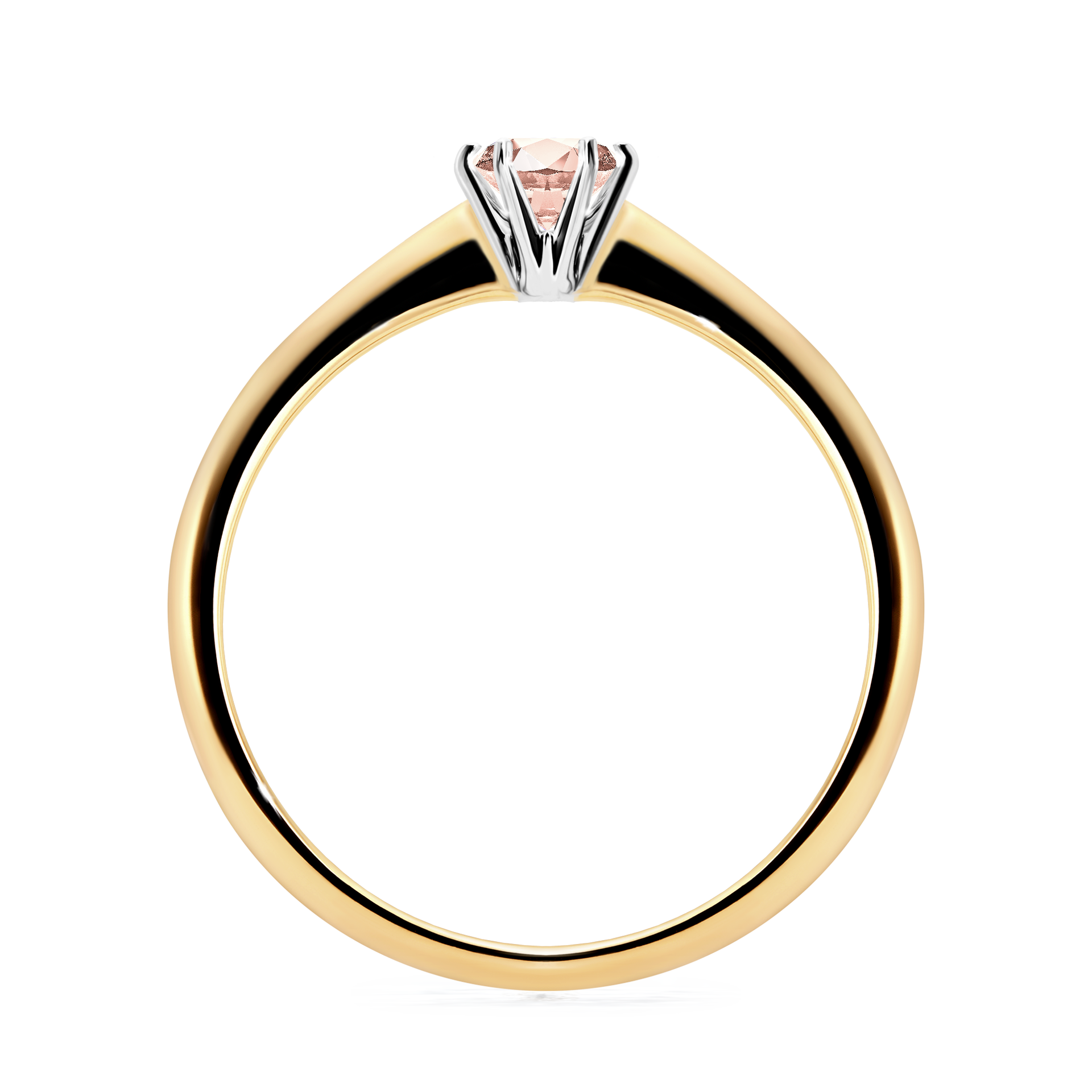 Pierścionek zaręczynowy My Love z żółtego złota z morganitem 0,25CT