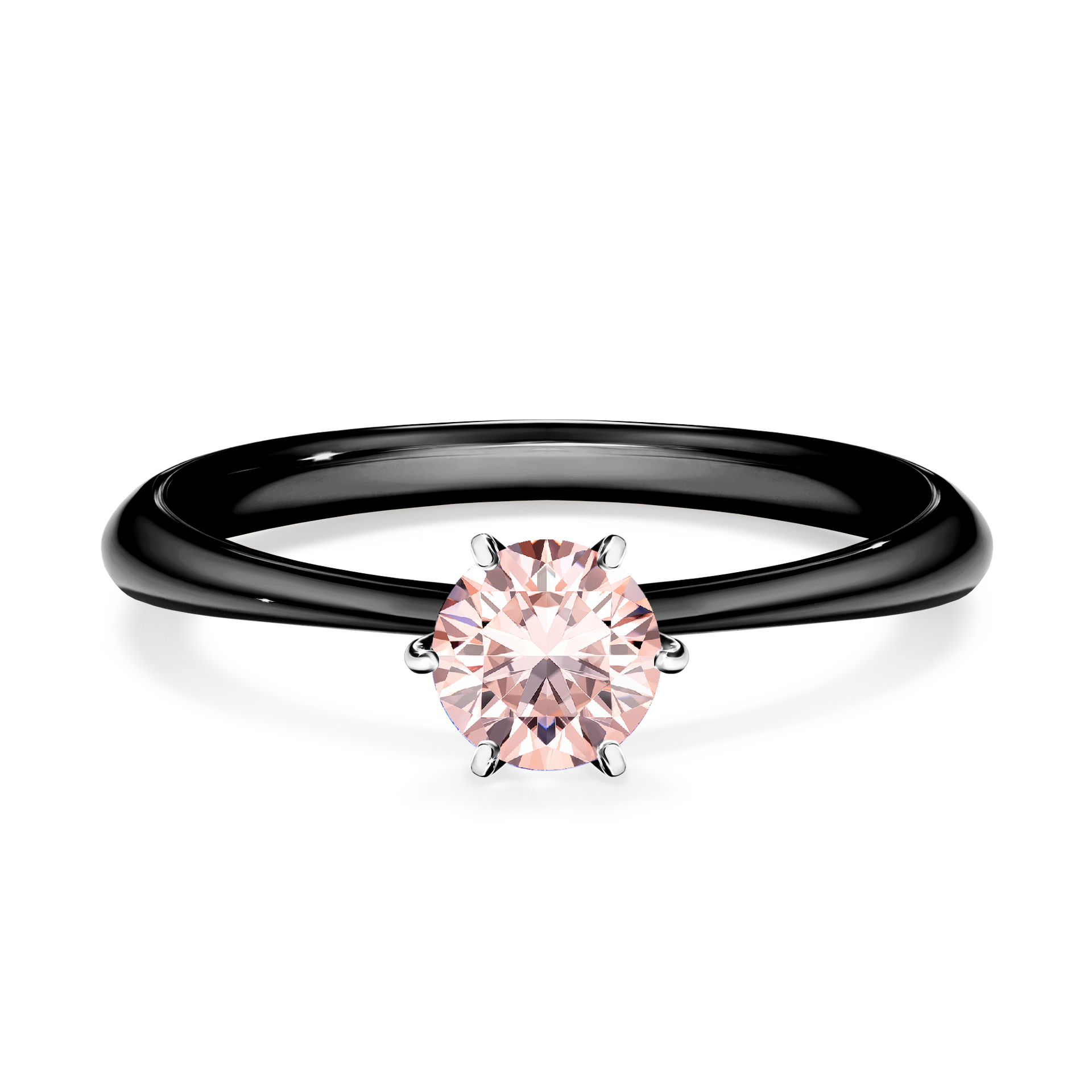 Pierścionek zaręczynowy My Love z czarnego złota z morganitem 0,50CT