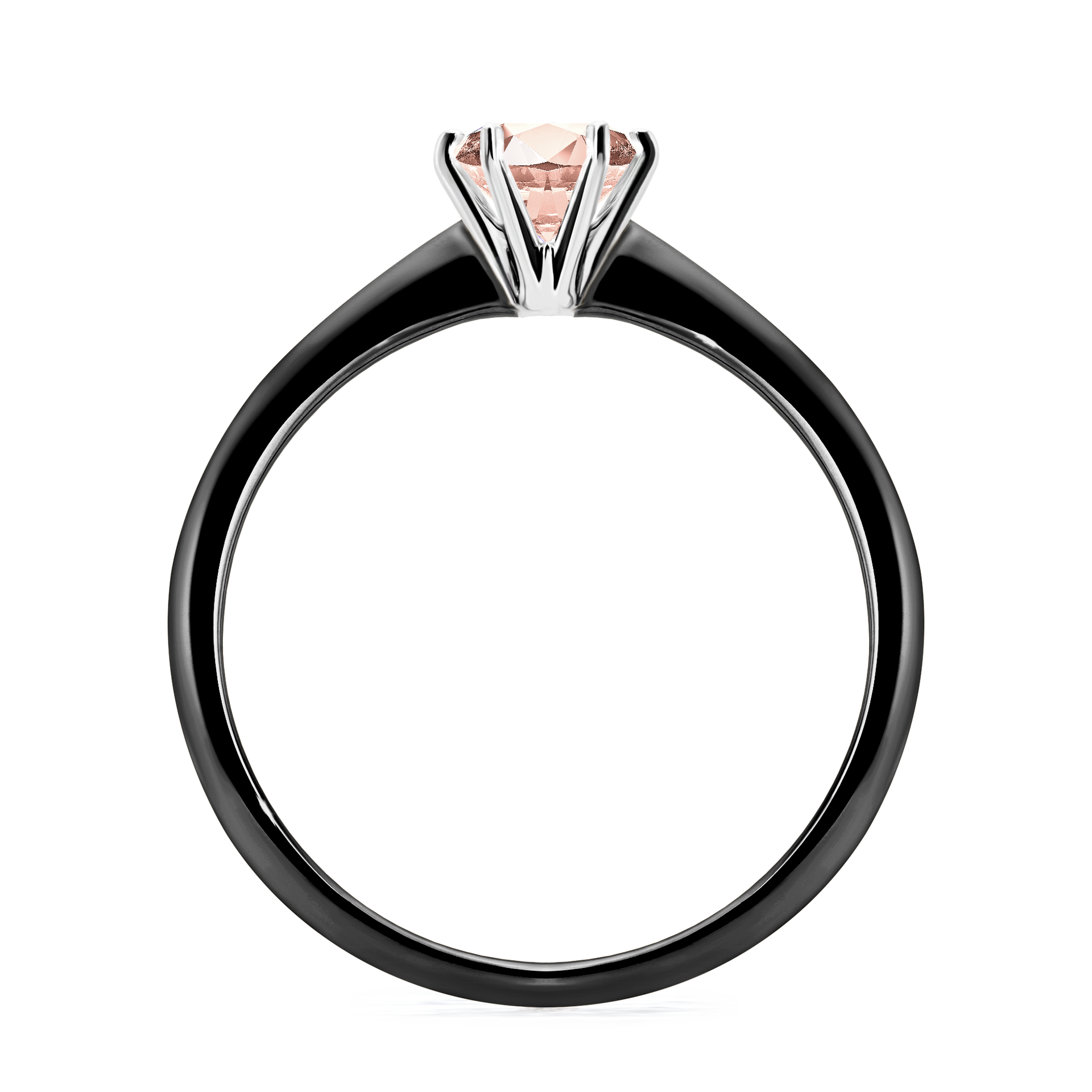 Pierścionek zaręczynowy My Love z czarnego złota z morganitem 0,50CT
