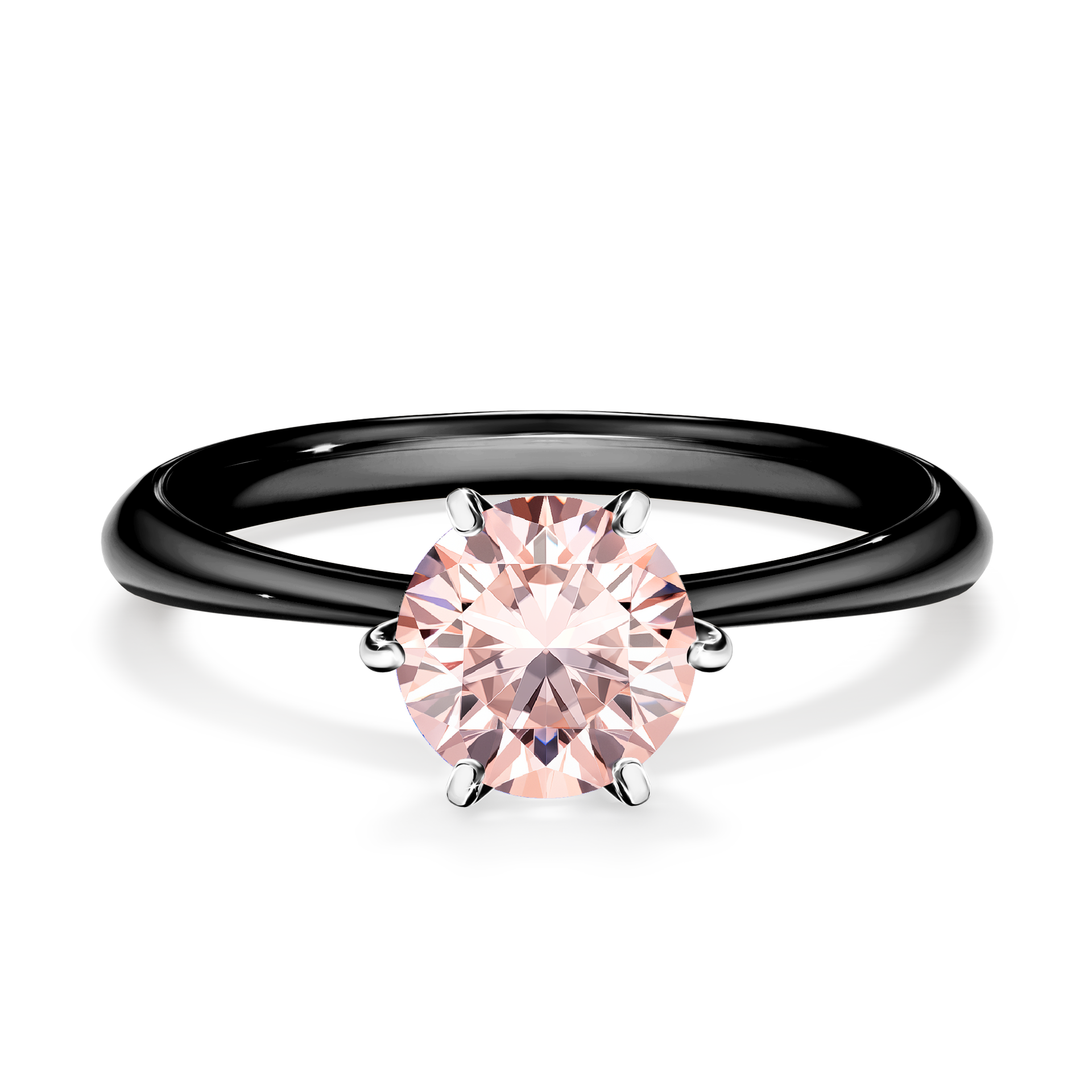 Pierścionek zaręczynowy My Love z czarnego złota z morganitem 1,00CT