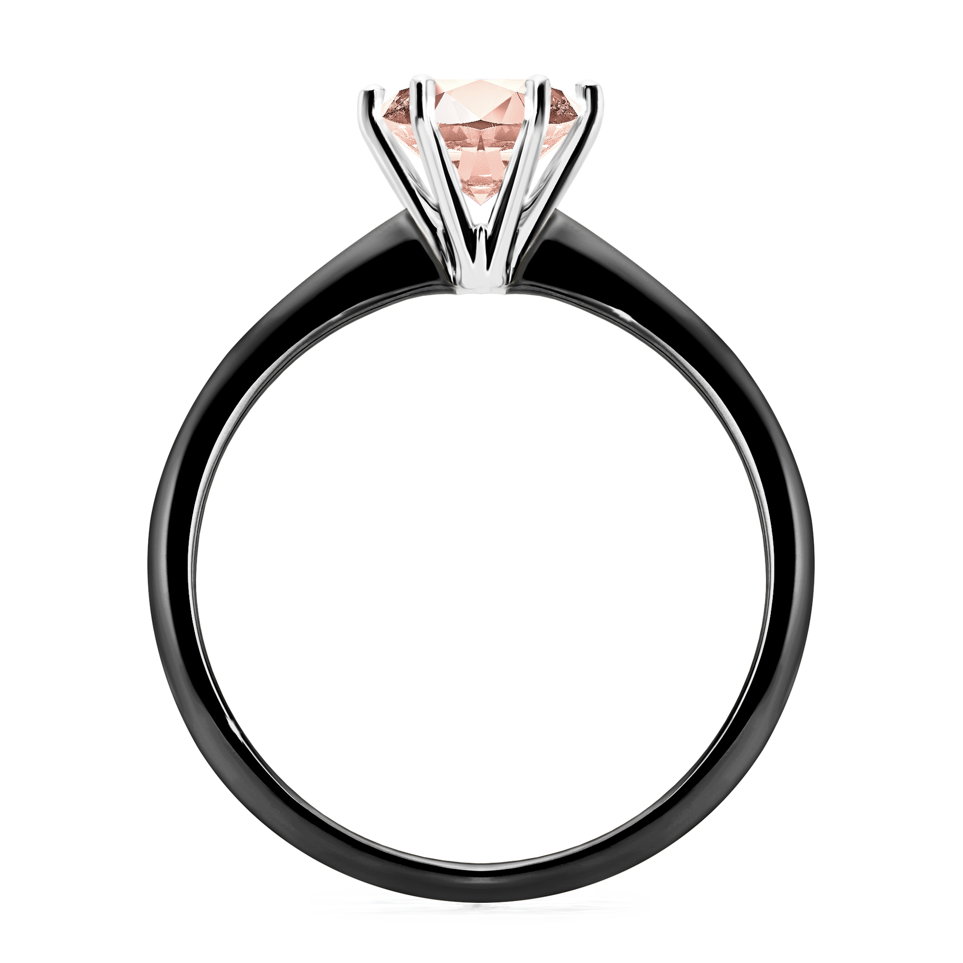 Pierścionek zaręczynowy My Love z czarnego złota z morganitem 1,00CT