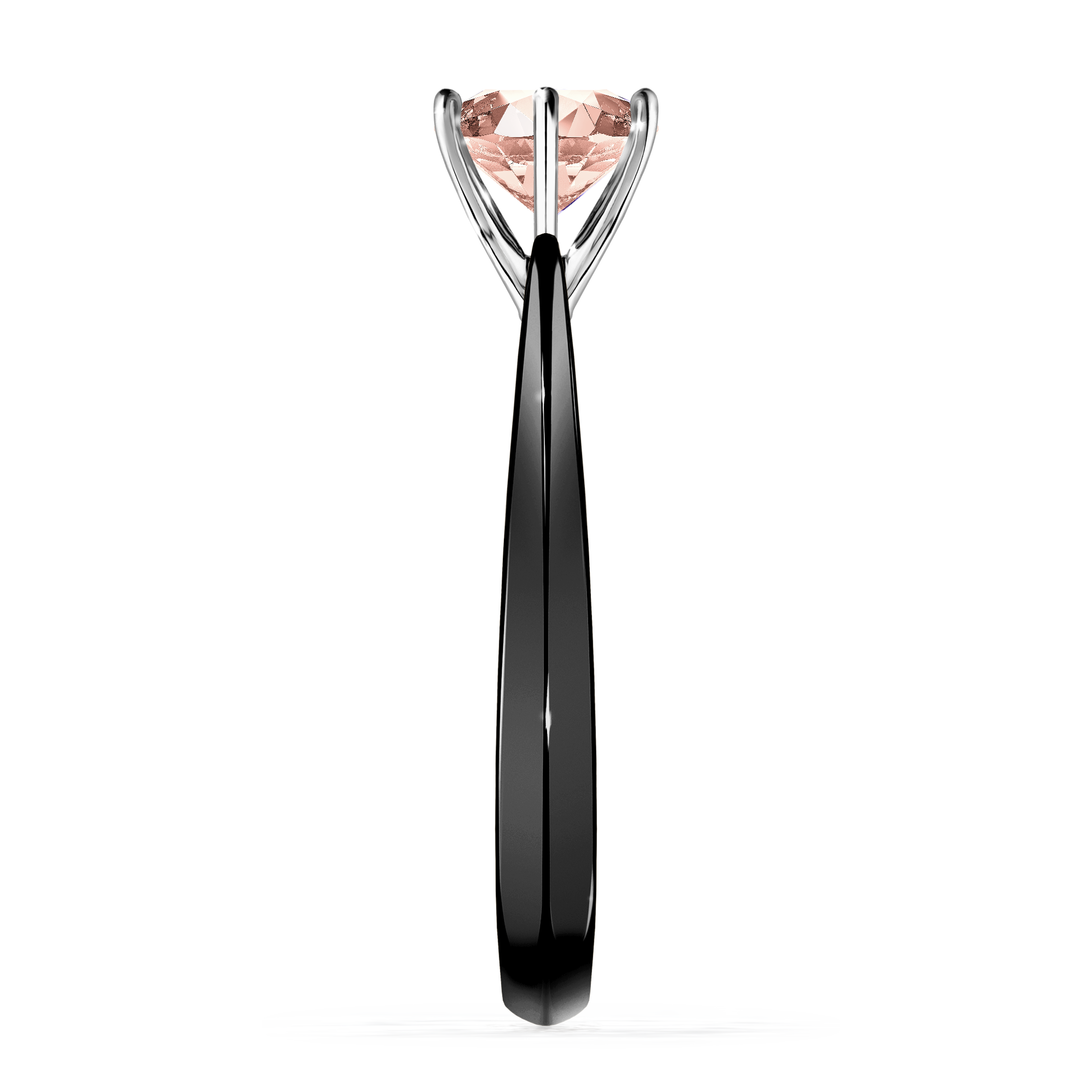 Pierścionek zaręczynowy My Love z czarnego złota z morganitem 1,00CT