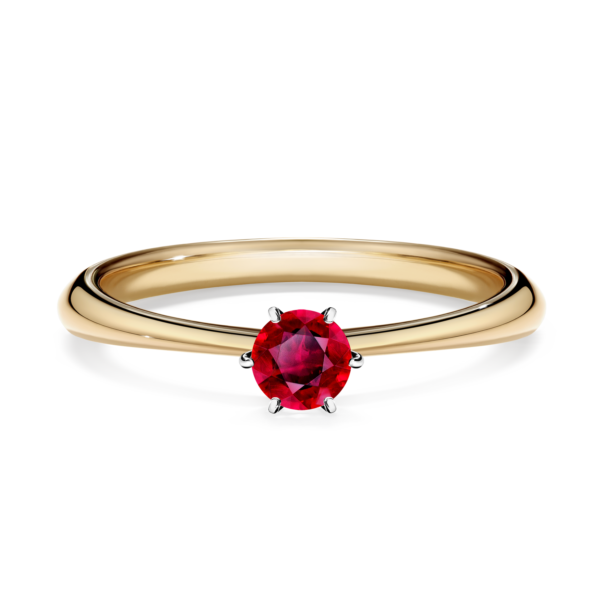 Pierścionek zaręczynowy My Love z żółtego złota z rubinem 0,25CT