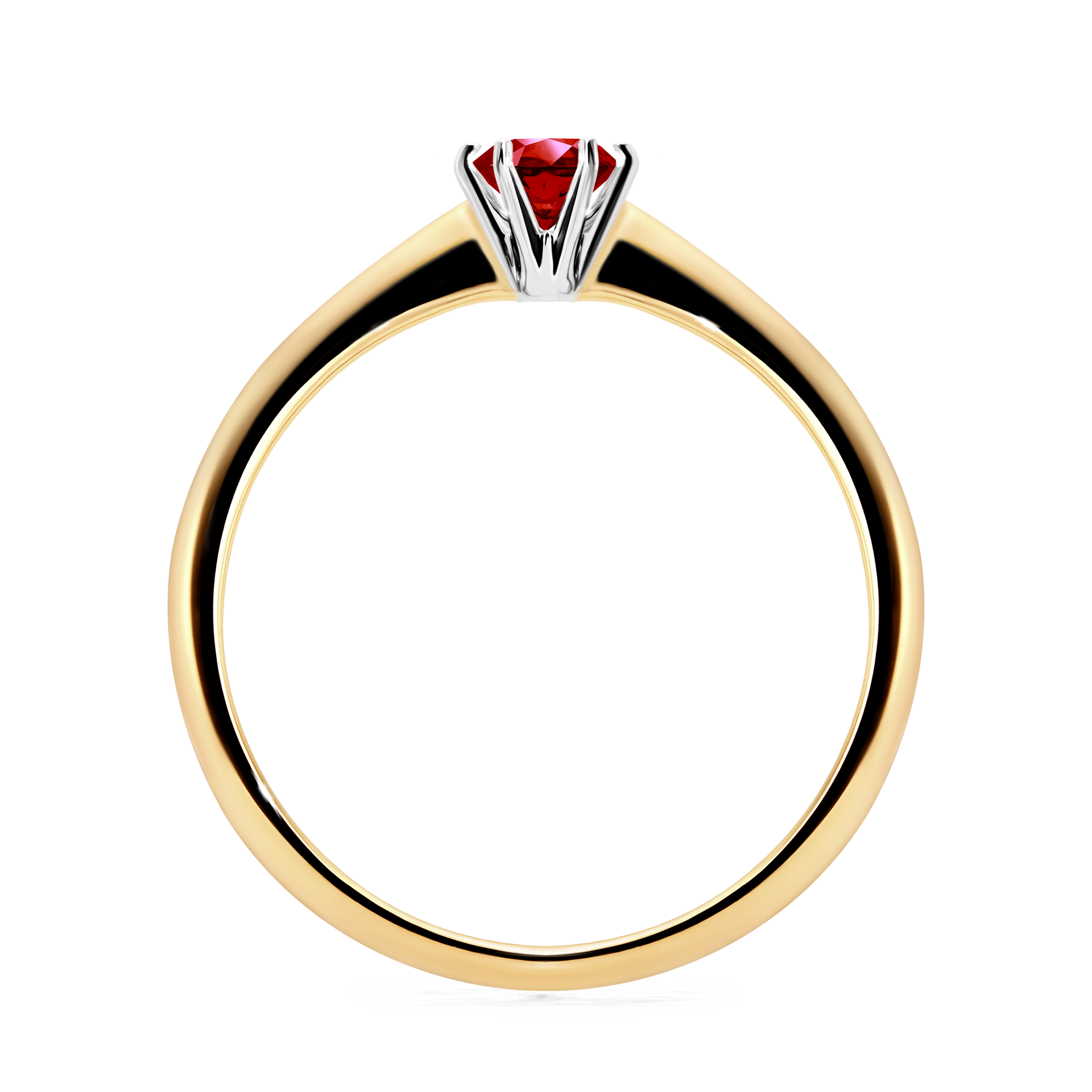 Pierścionek zaręczynowy My Love z żółtego złota z rubinem 0,25CT