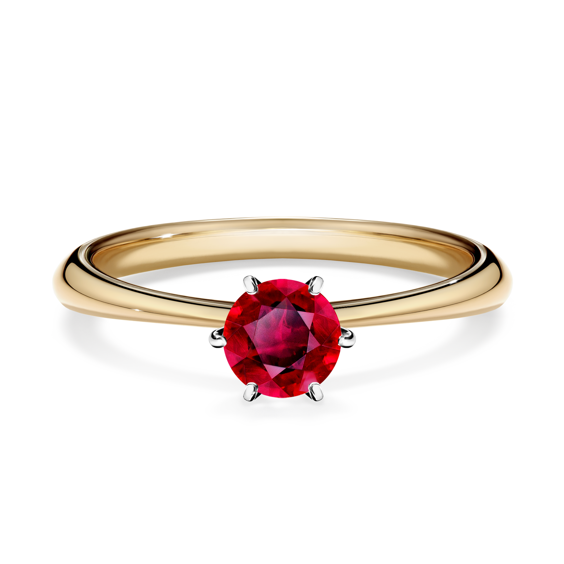 Pierścionek zaręczynowy My Love z żółtego złota z rubinem 0,50CT