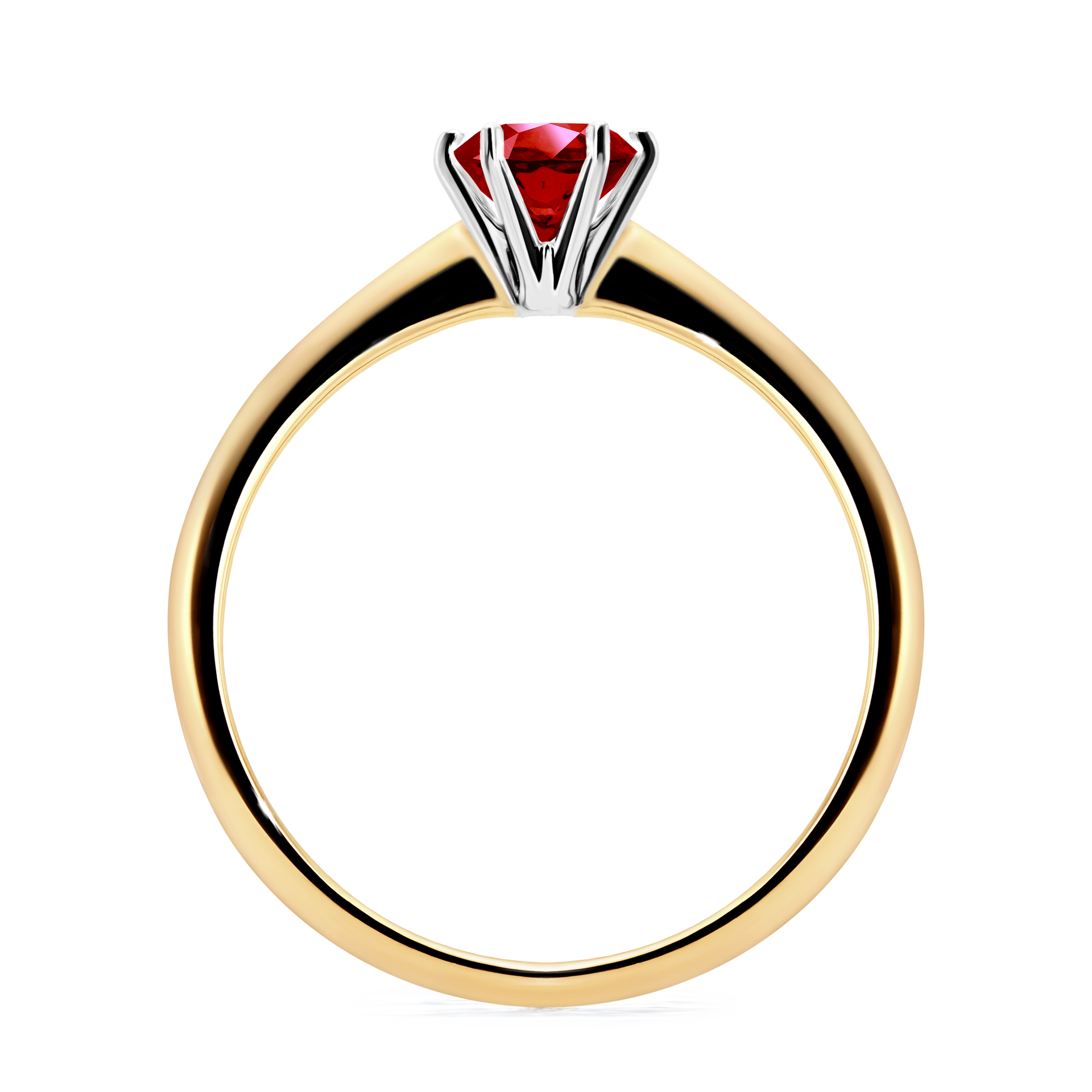 Pierścionek zaręczynowy My Love z żółtego złota z rubinem 0,50CT