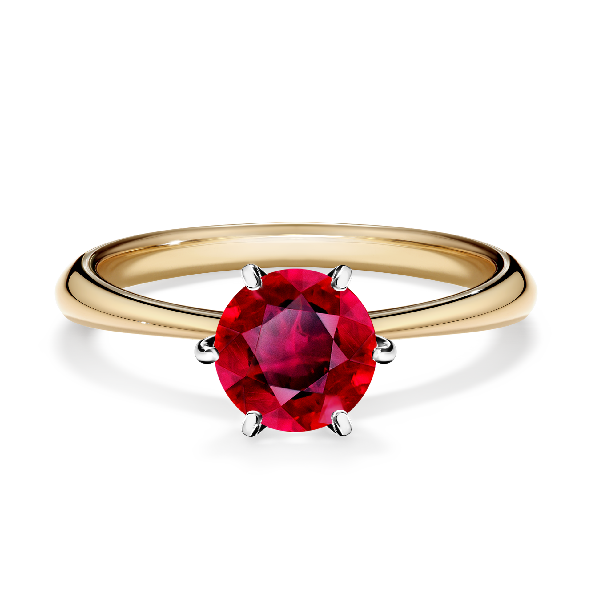 Pierścionek zaręczynowy My Love z żółtego złota z rubinem 1,00CT