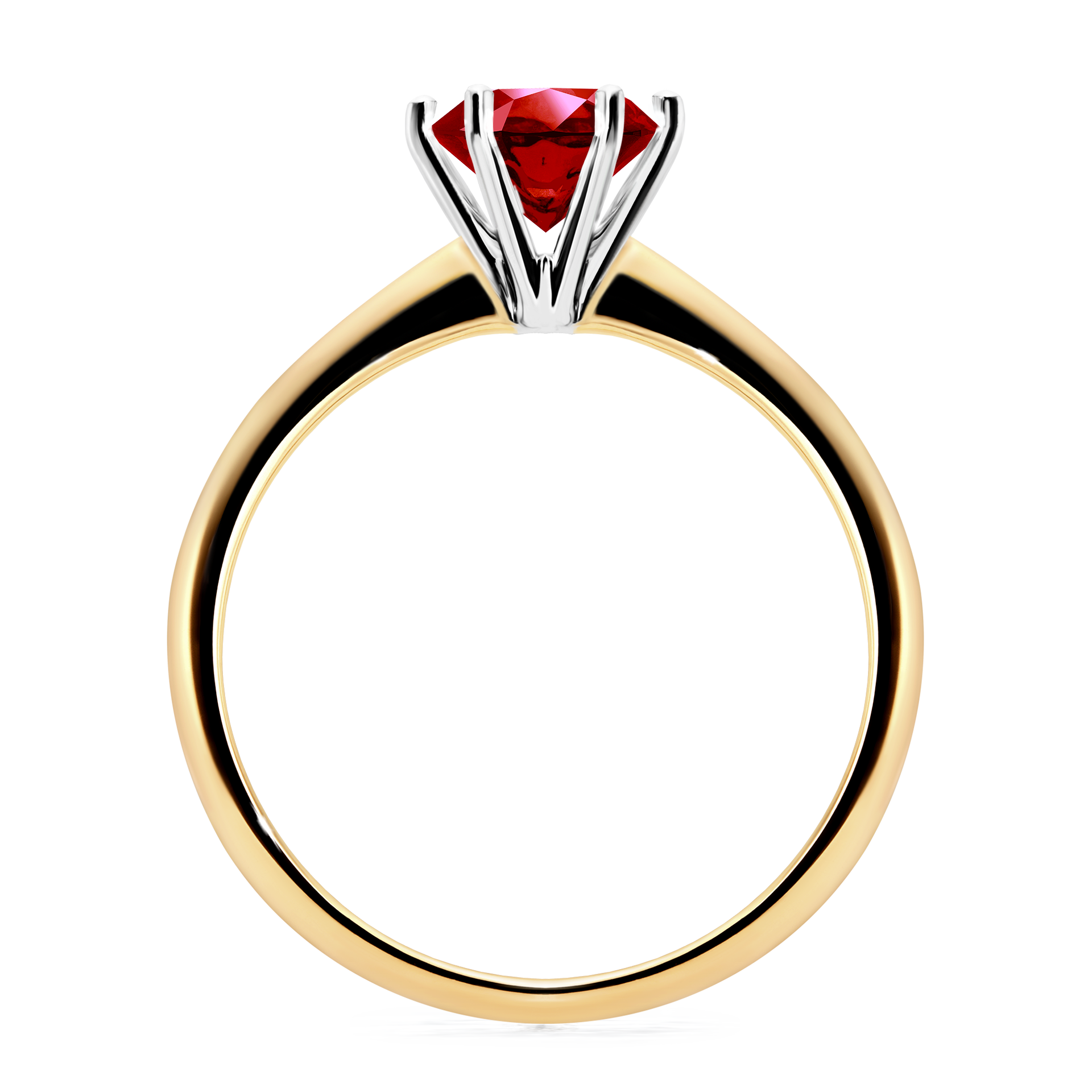 Pierścionek zaręczynowy My Love z żółtego złota z rubinem 1,00CT
