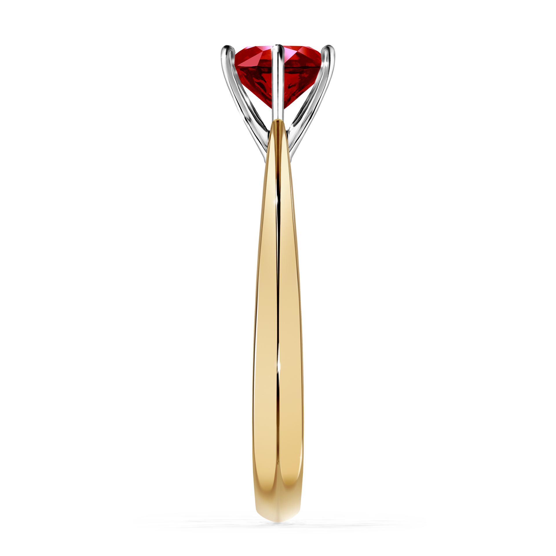 Pierścionek zaręczynowy My Love z żółtego złota z rubinem 1,00CT