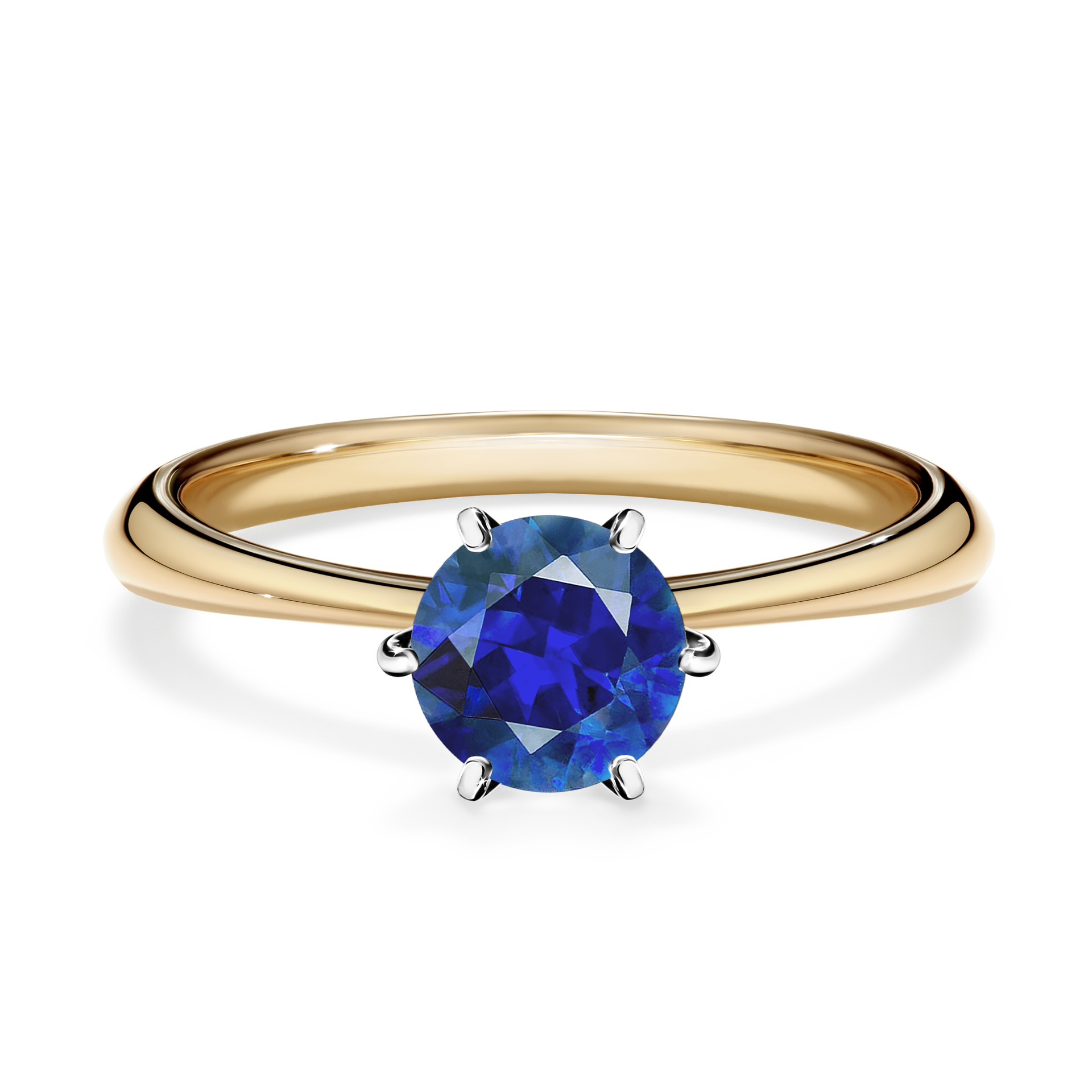 Pierścionek zaręczynowy My Love z żółtego złota z szafirem niebieskim 0,80CT