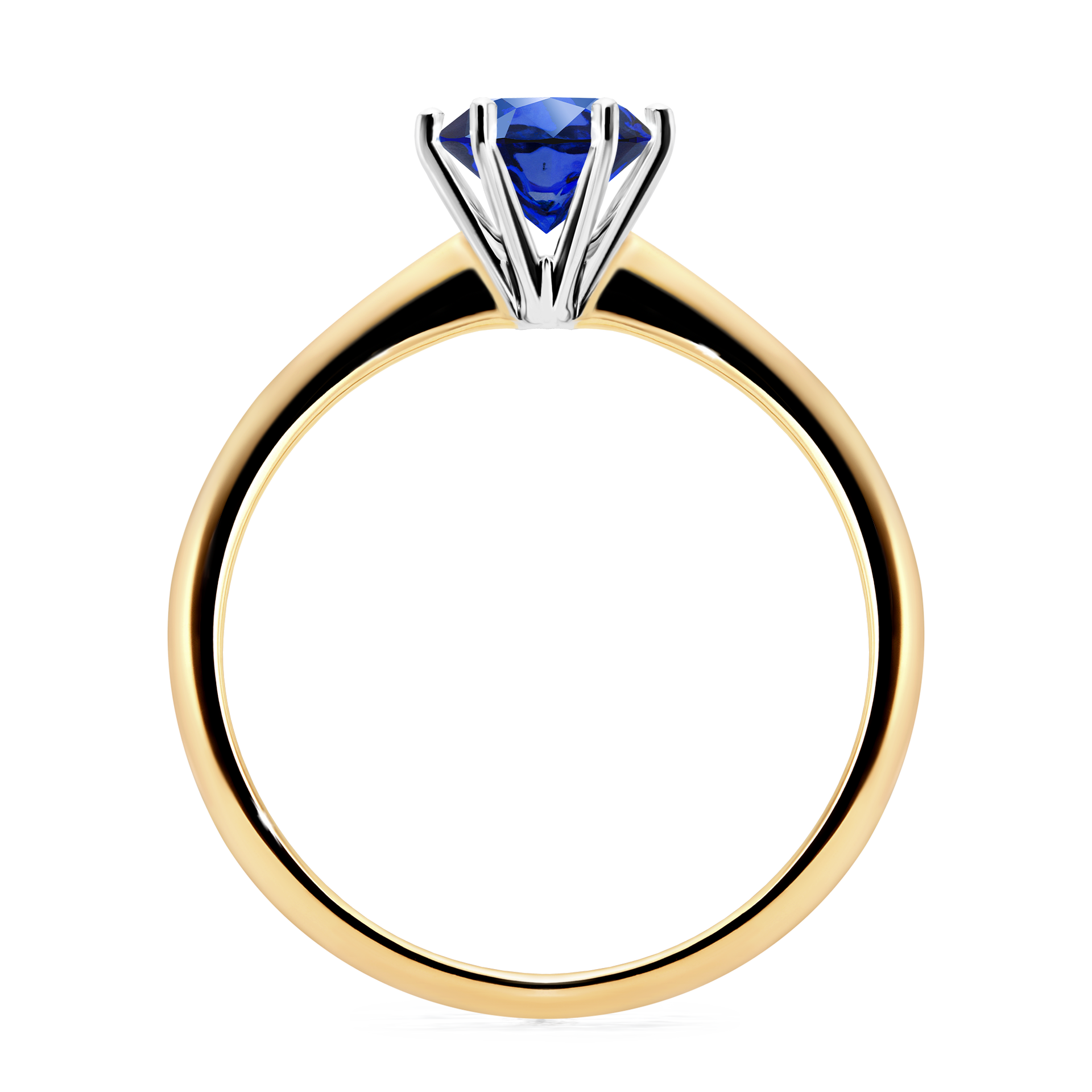 Pierścionek zaręczynowy My Love z żółtego złota z szafirem niebieskim 0,80CT