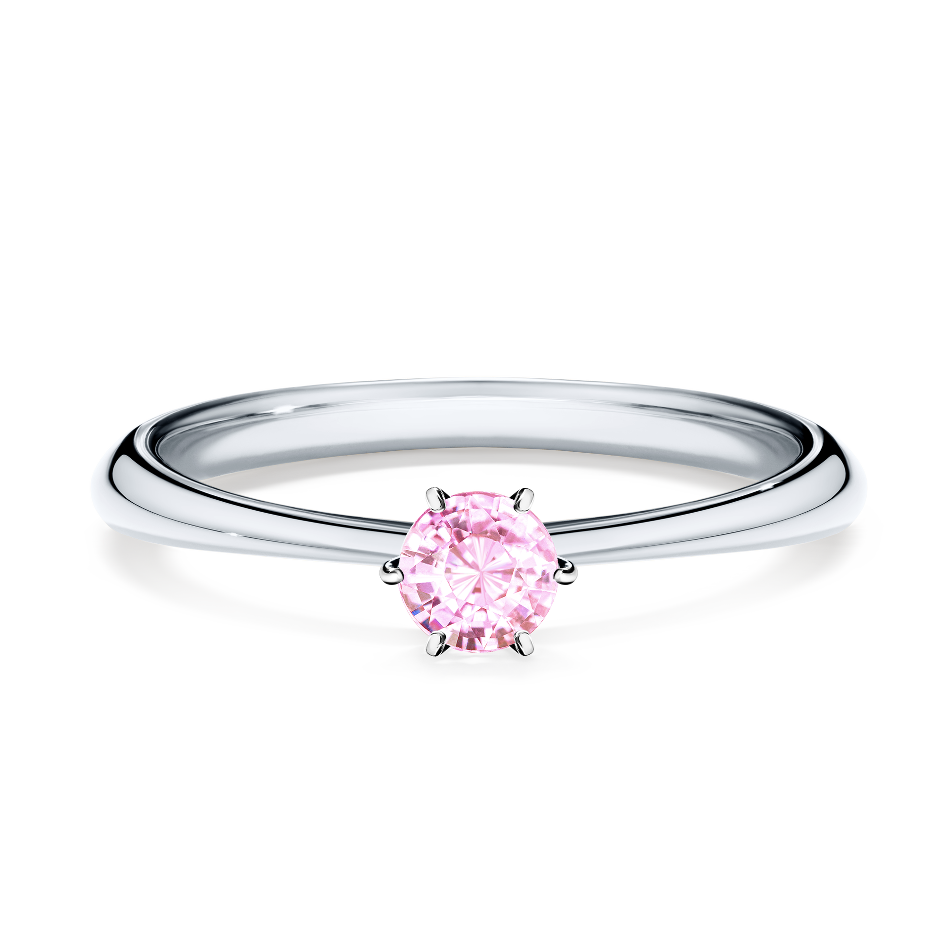 Pierścionek zaręczynowy My Love z białego złota z szafirem różowym 0,25CT
