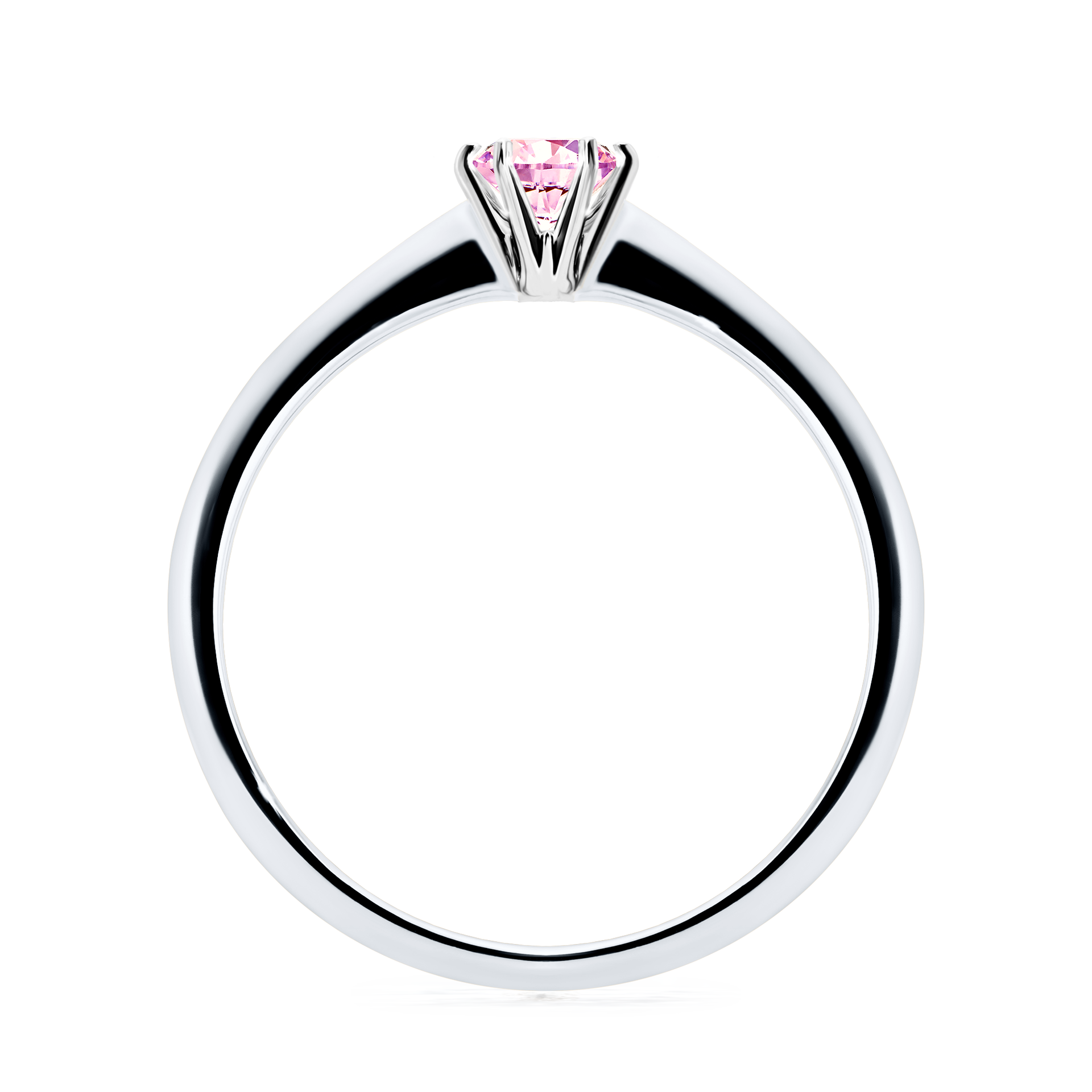 Pierścionek zaręczynowy My Love z białego złota z szafirem różowym 0,25CT